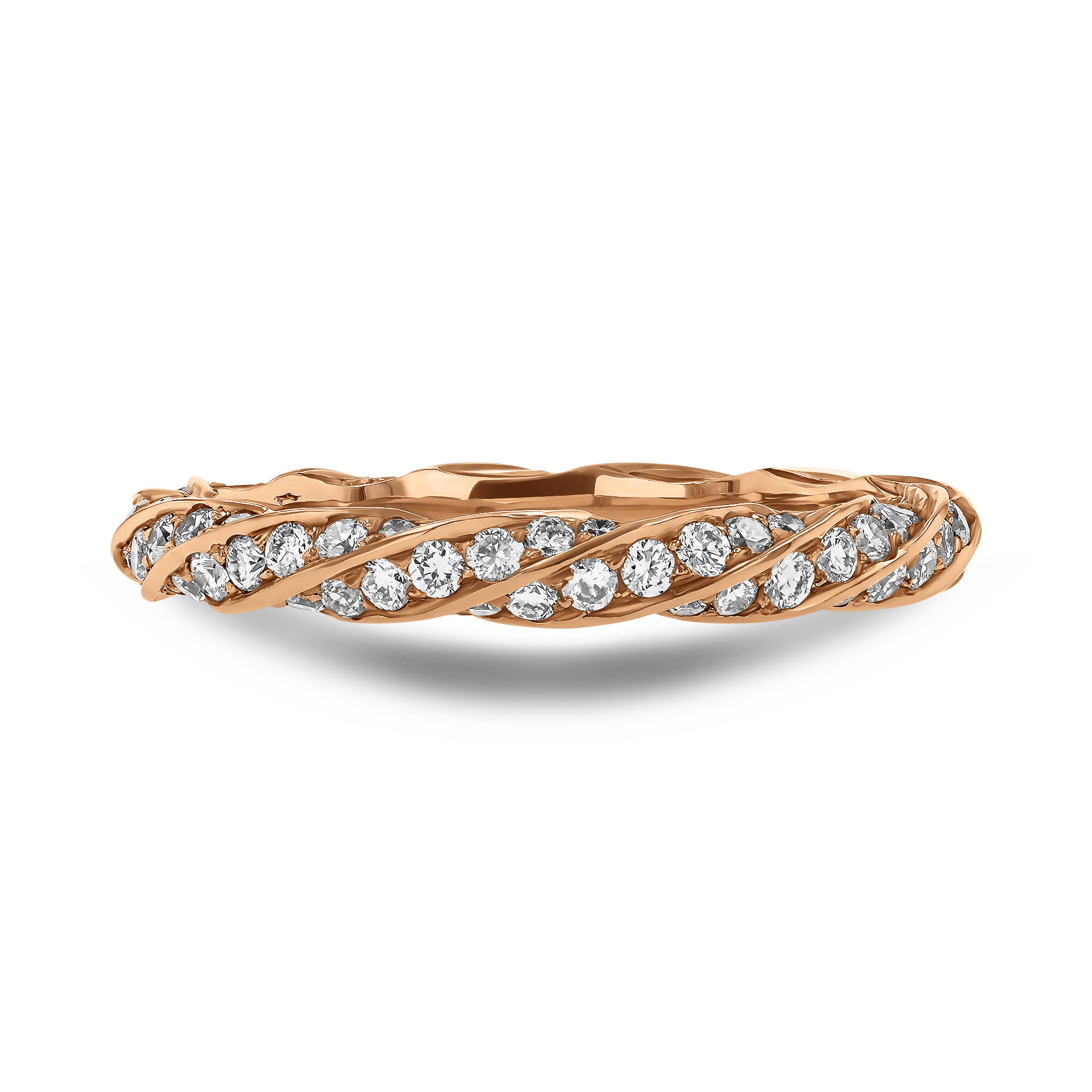 Brilliant Cut 0.80ct Twist Eternity Ring in 18ct Rose Gold Brilliant Cut, Grain Set_2