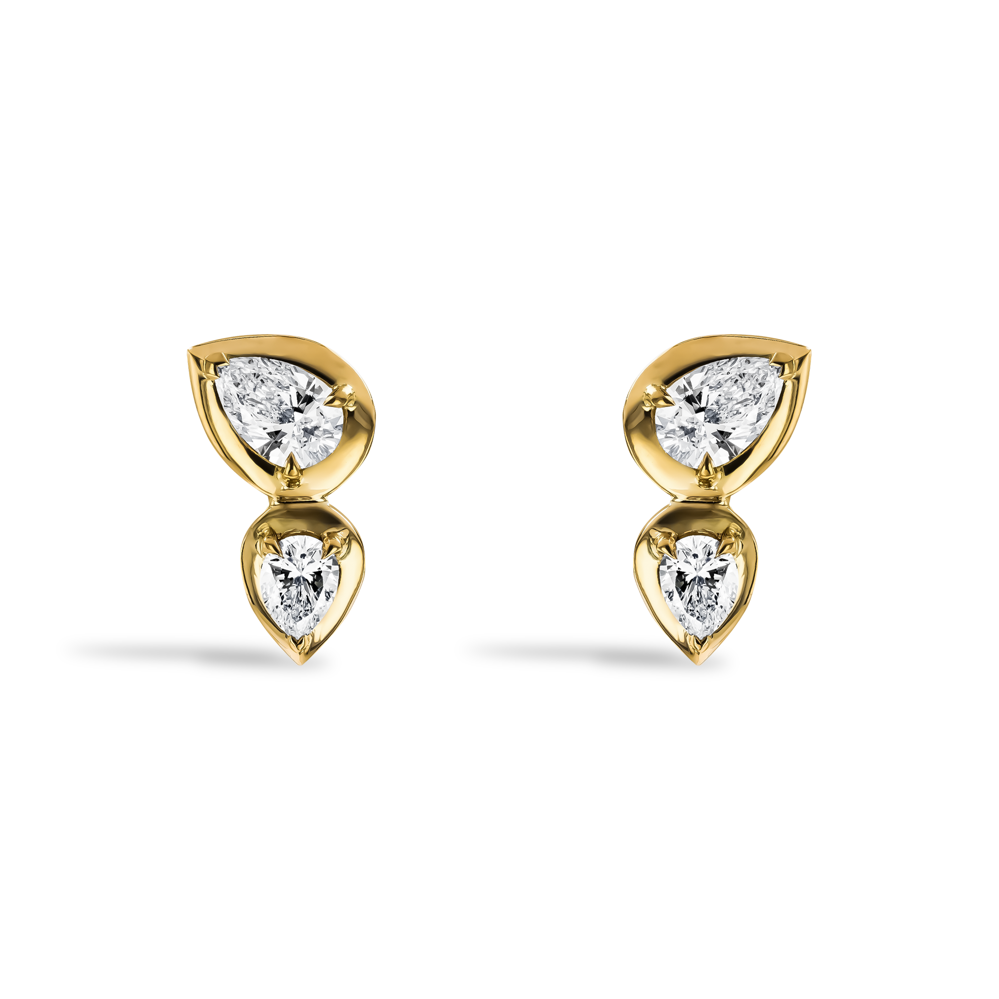 Skimming Stone 0.74ct Diamond Stud Earrings Pearshape, Claw Set_1