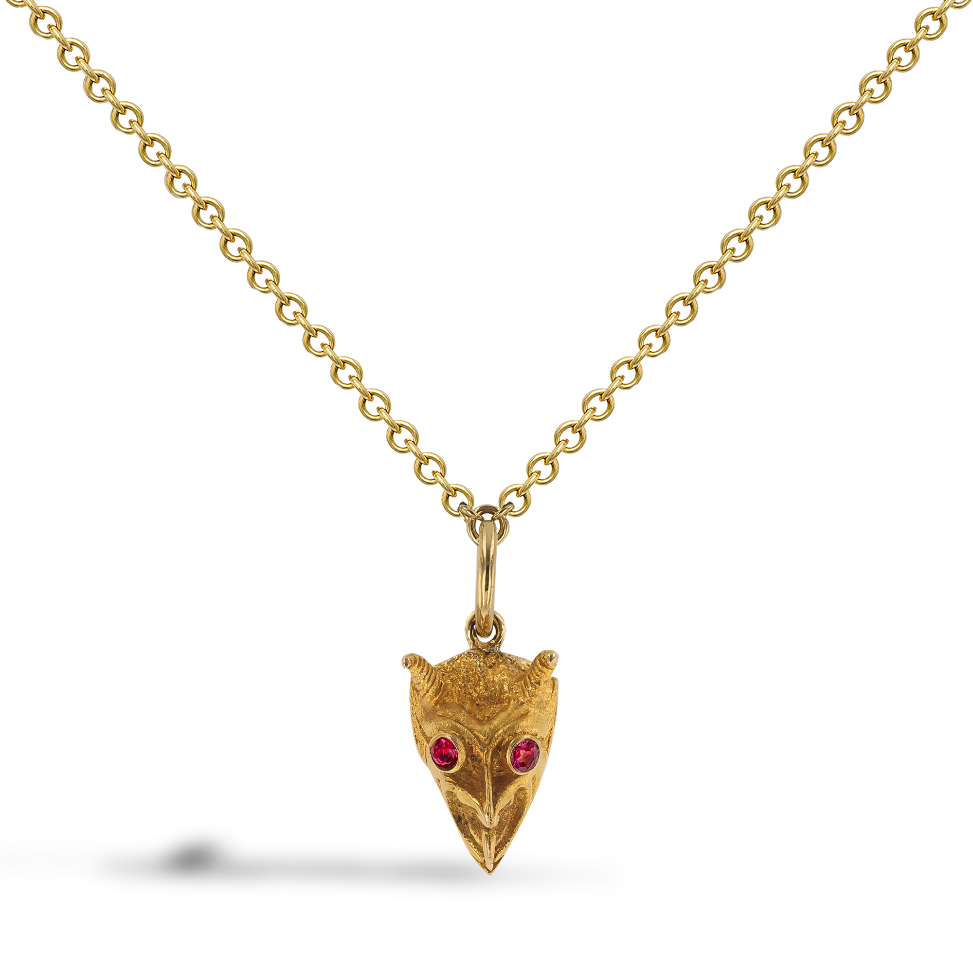 1970s Gold Devil Head Pendant _1