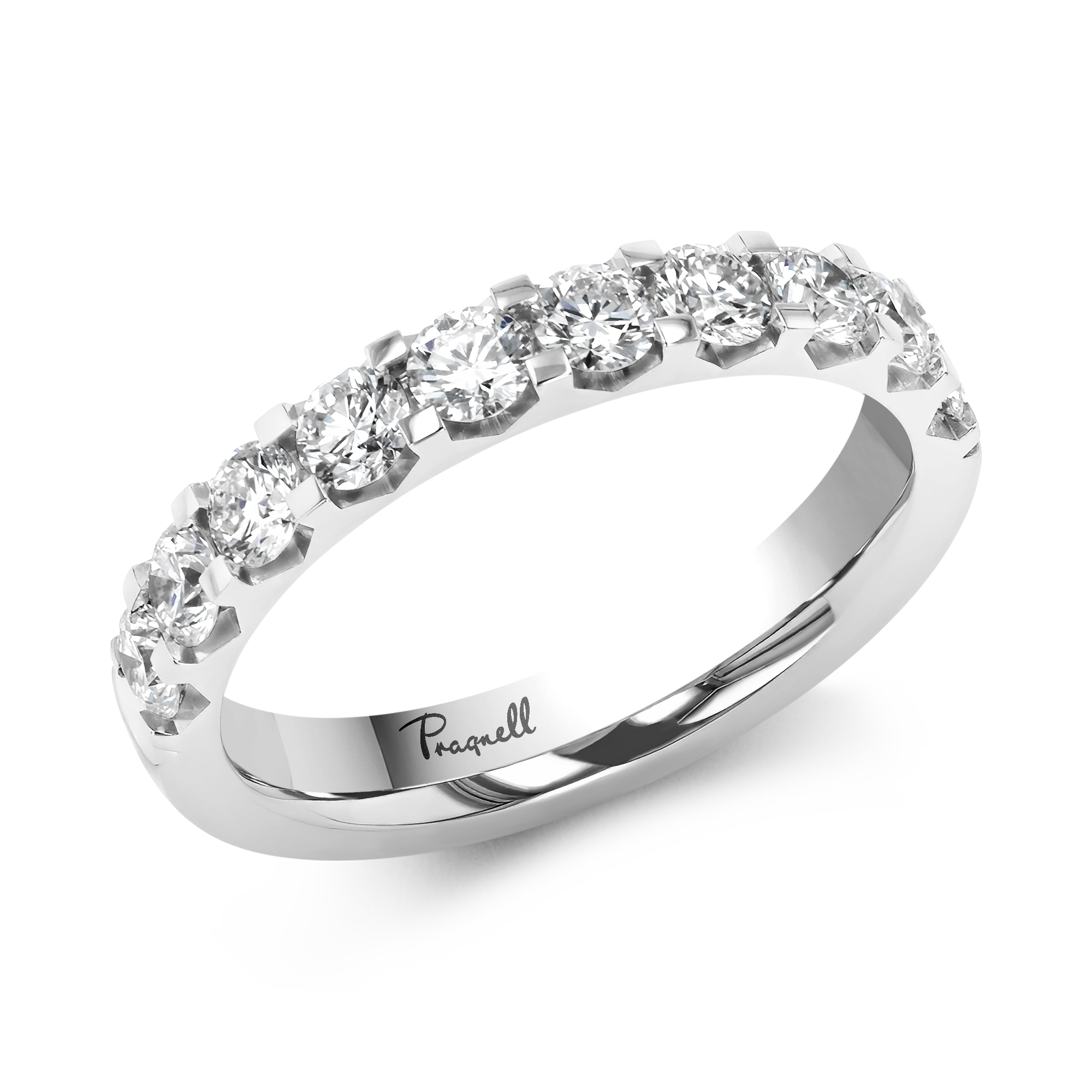 Classic 1.00ct Diamond Half Eternity Ring Brilliant cut, Claw set_1