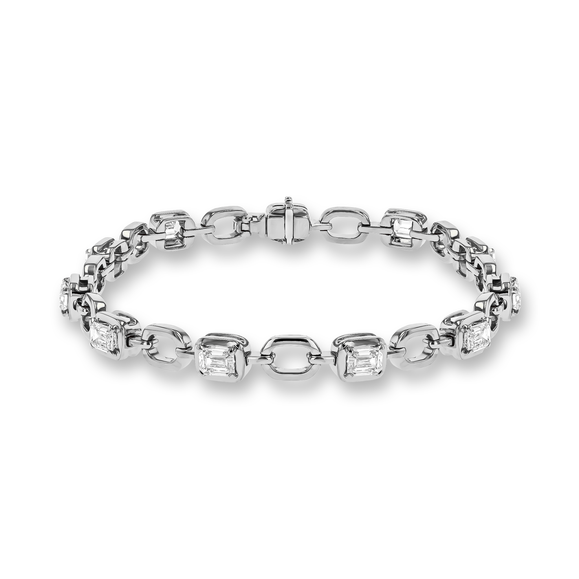 Skimming Stone 4.06ct Line Bracelet Emerald Cut, Claw Set_1