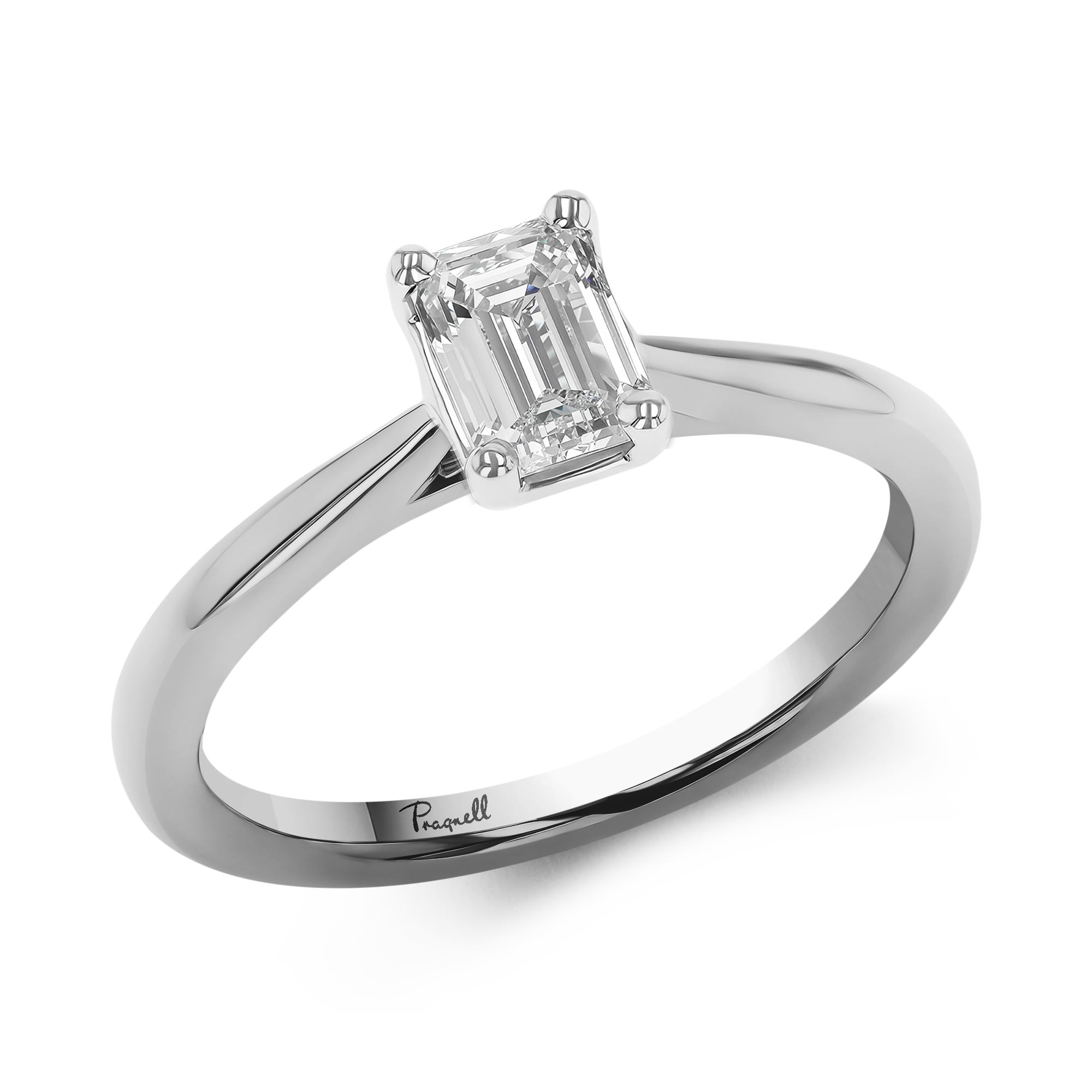 Classic 0.70ct Diamond Ring Emerald Cut, Claw Set_1