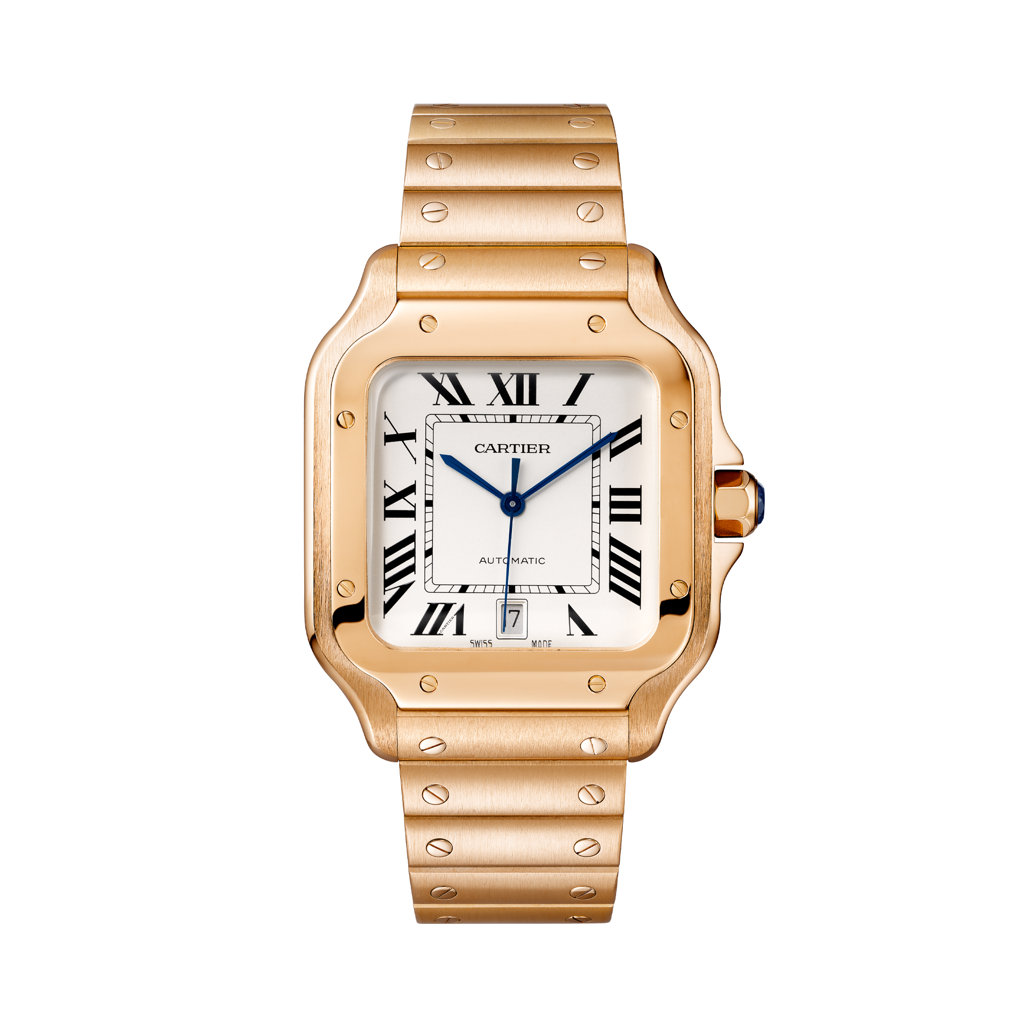 Cartier Santos de Cartier 39.8mm, Silver Dial, Roman Numeral_1