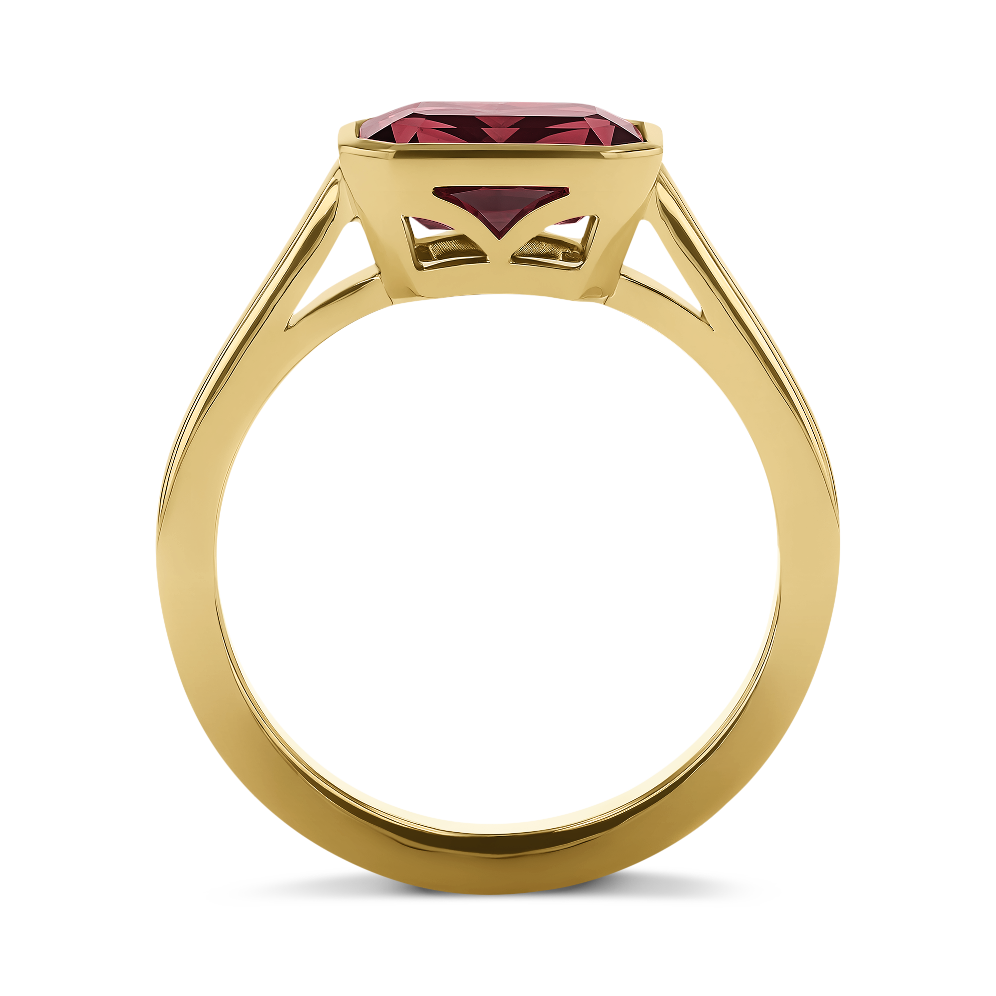 Kingdom 2.07ct Ruby Solitaire Ring Octagon Cut, Rubover Set_3