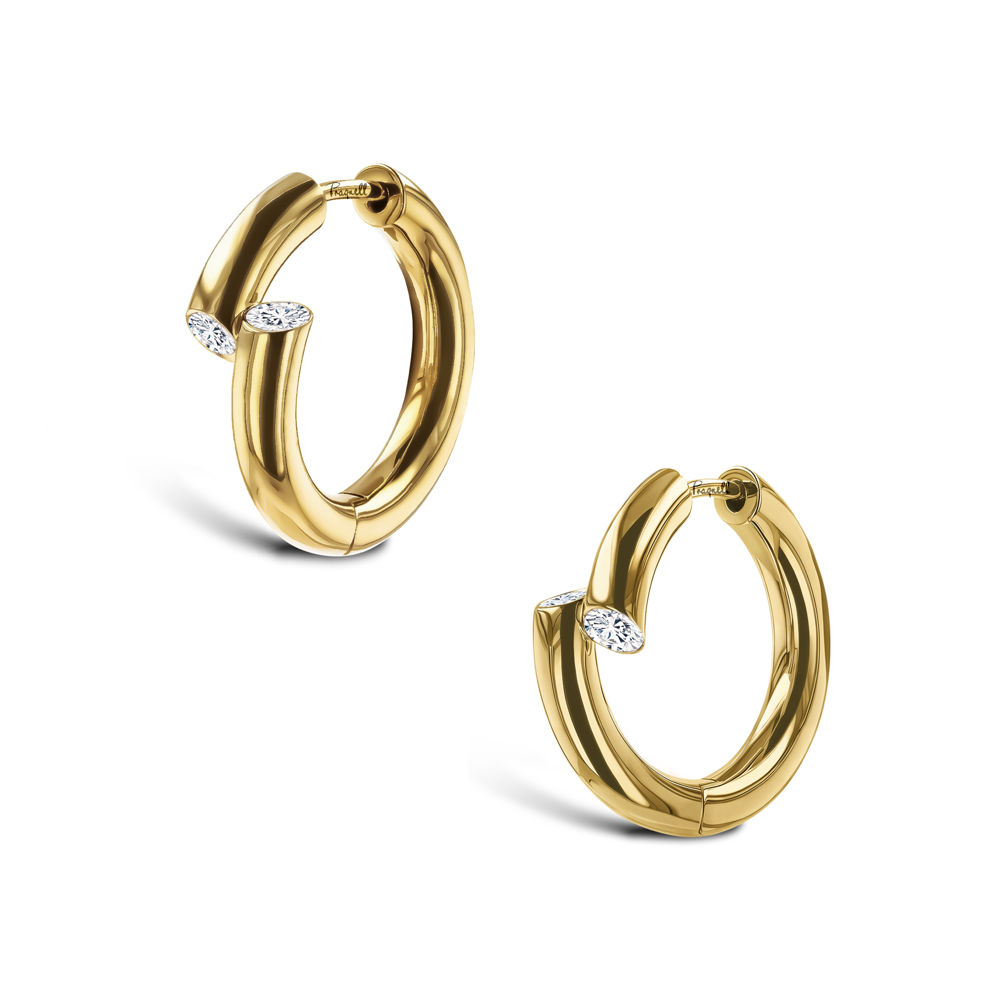 Eclipse 0.17ct Diamond Hoop Earrings Brilliant Cut, Rubover Set_3