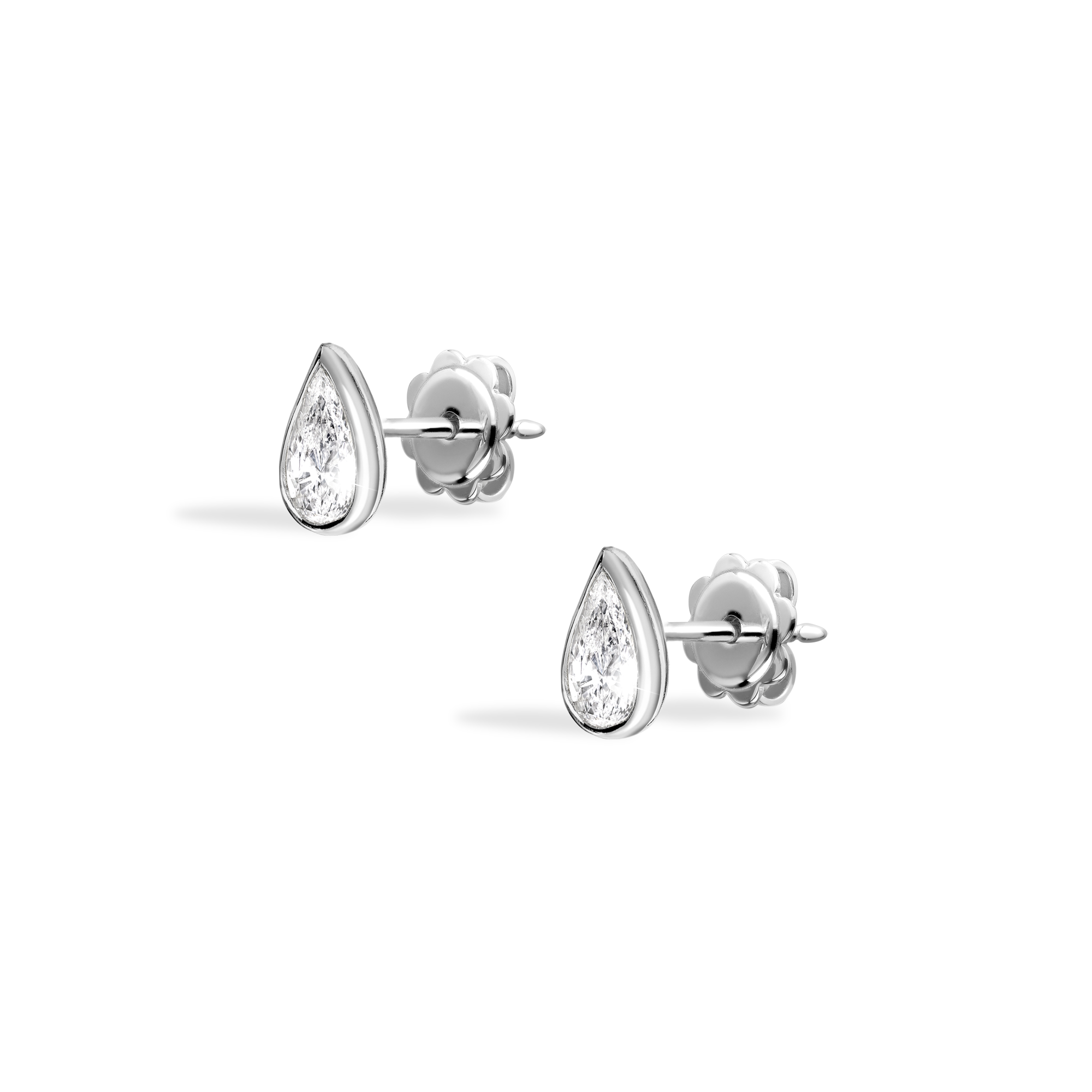 Pearshape 1.05ct Diamond Stud Earrings Pearshape Cut, Rubover Set_2