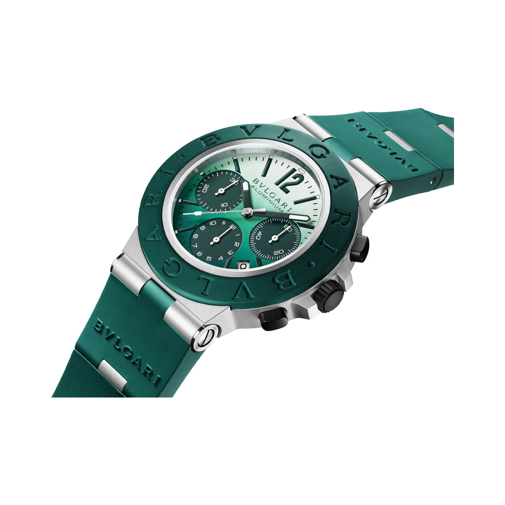 Bvlgari Aluminium 40mm, Green Dial, Arabic/Baton Numerals_2