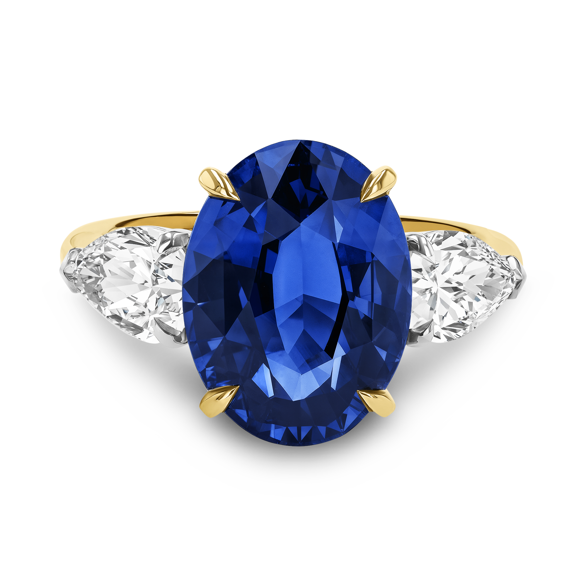 Oval Cut 7.22ct Sri Lankan Sapphire and Diamond Ring Oval Cut, Claw Set_2