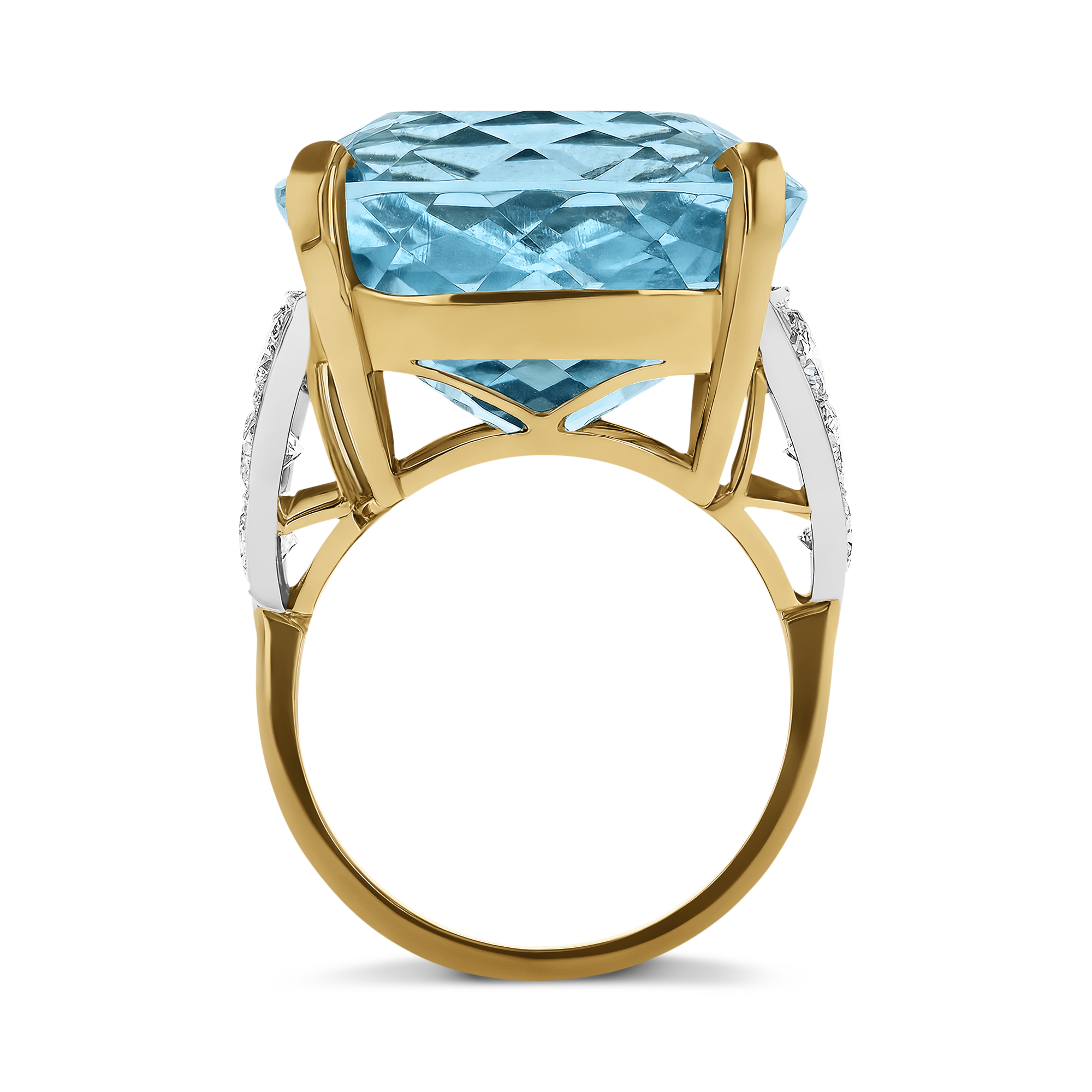 Cushion Cut  33.20ct Aquamarine and Diamond Solitaire Ring Cushion Cut, Claw Set_3