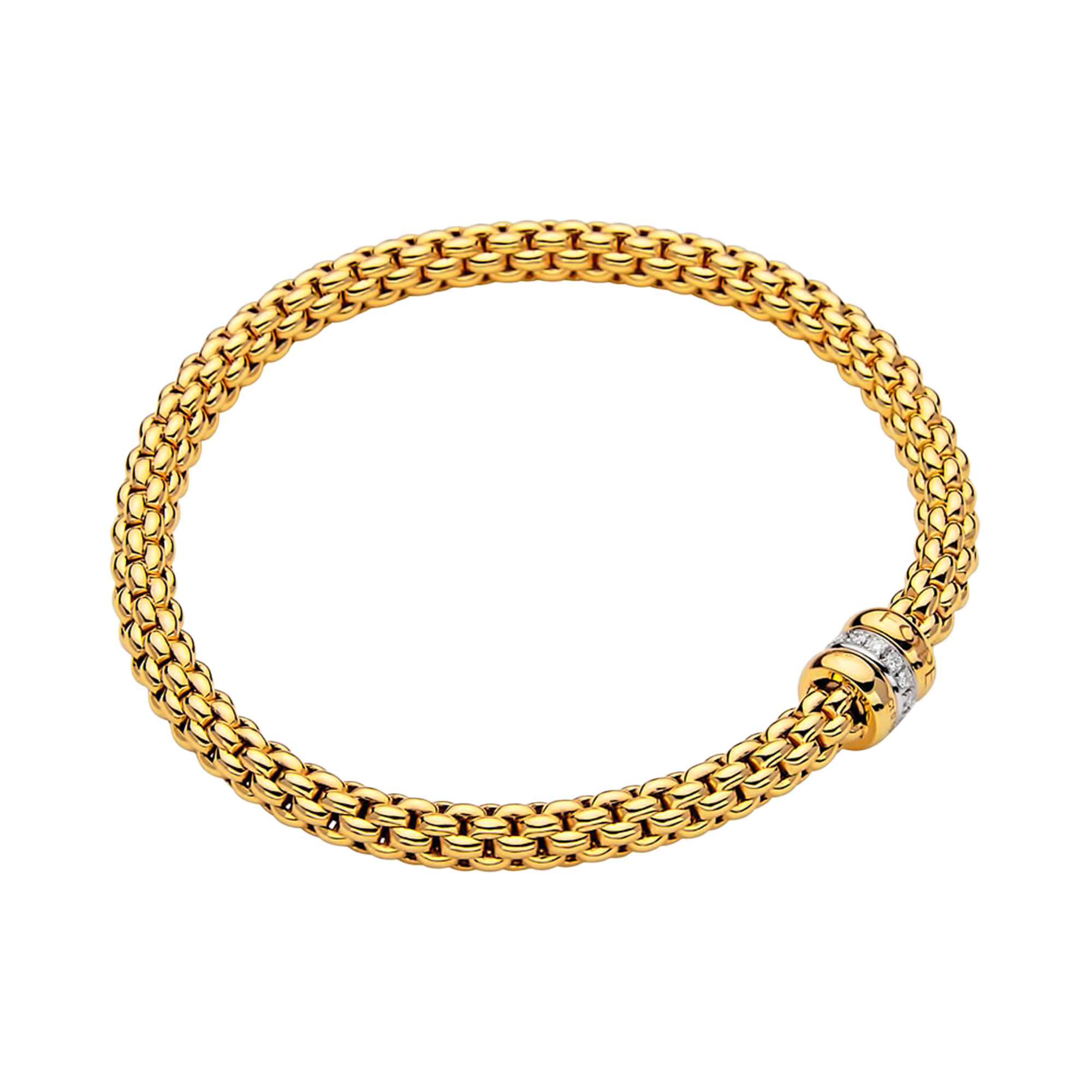 Fope Solo Flex'it 0.10ct Diamond Bracelet Brilliant Cut, Grain Set_1