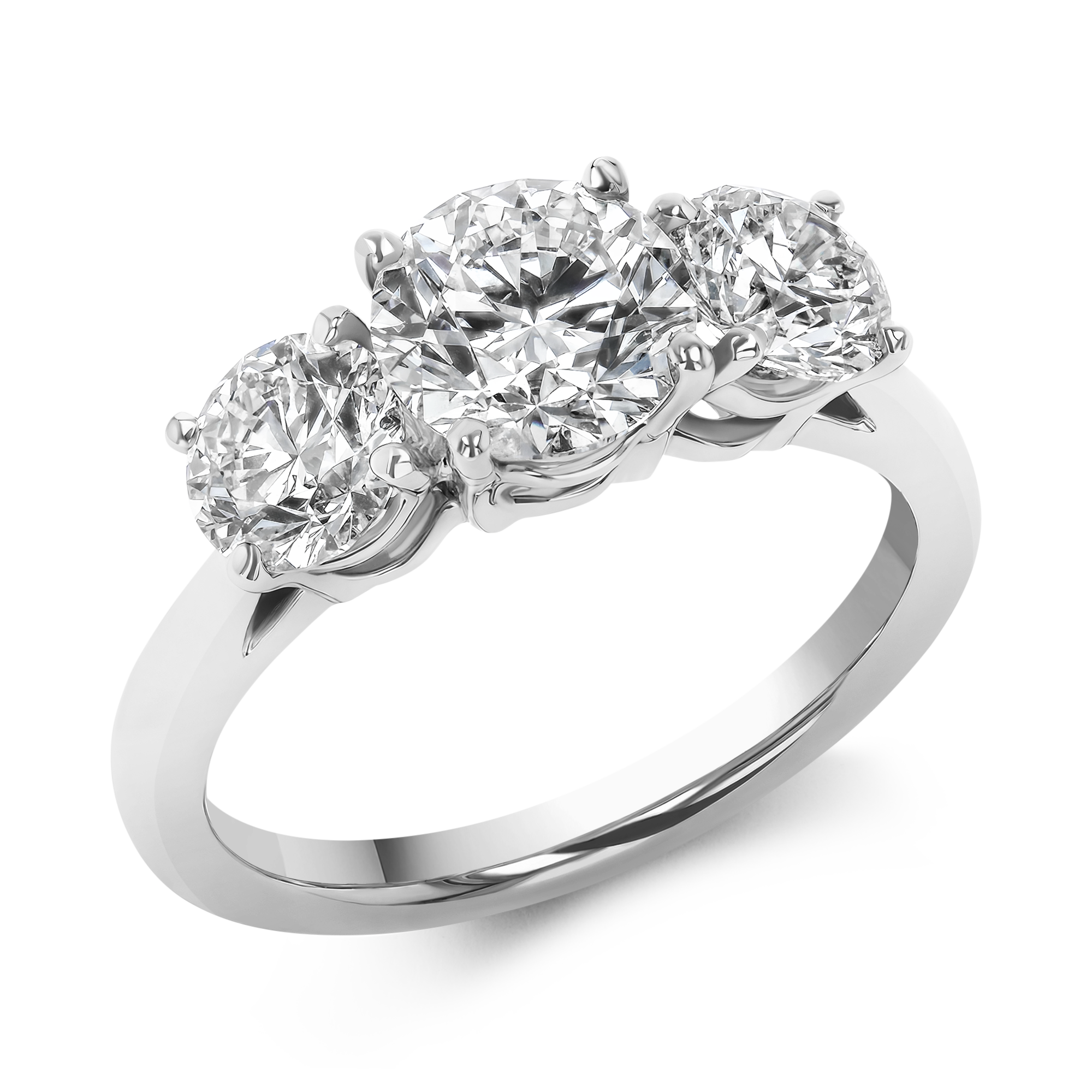 Trilogy 2.50ct Diamond Three Stone Ring Brilliant cut, Claw set_1