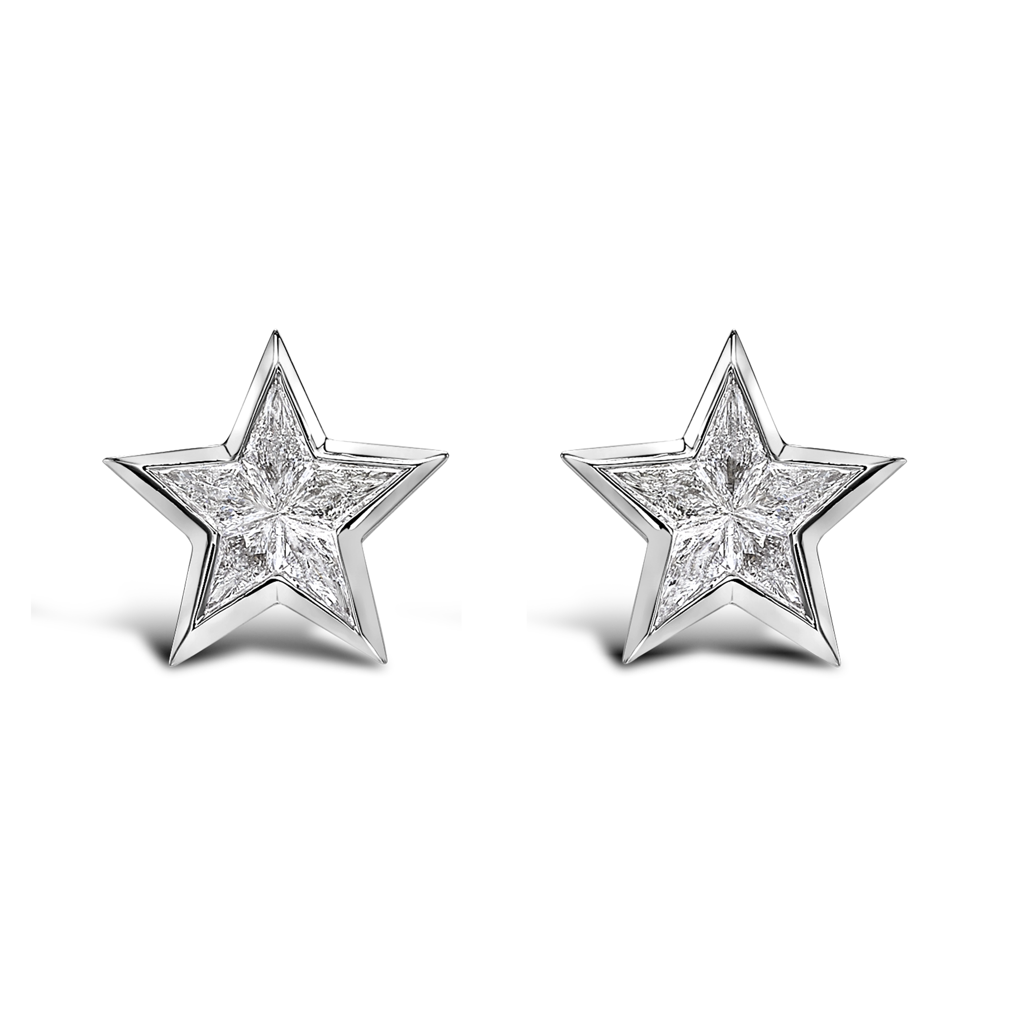 RockStar Medium Diamond Earrings Kite Cut, Rubover Set_1