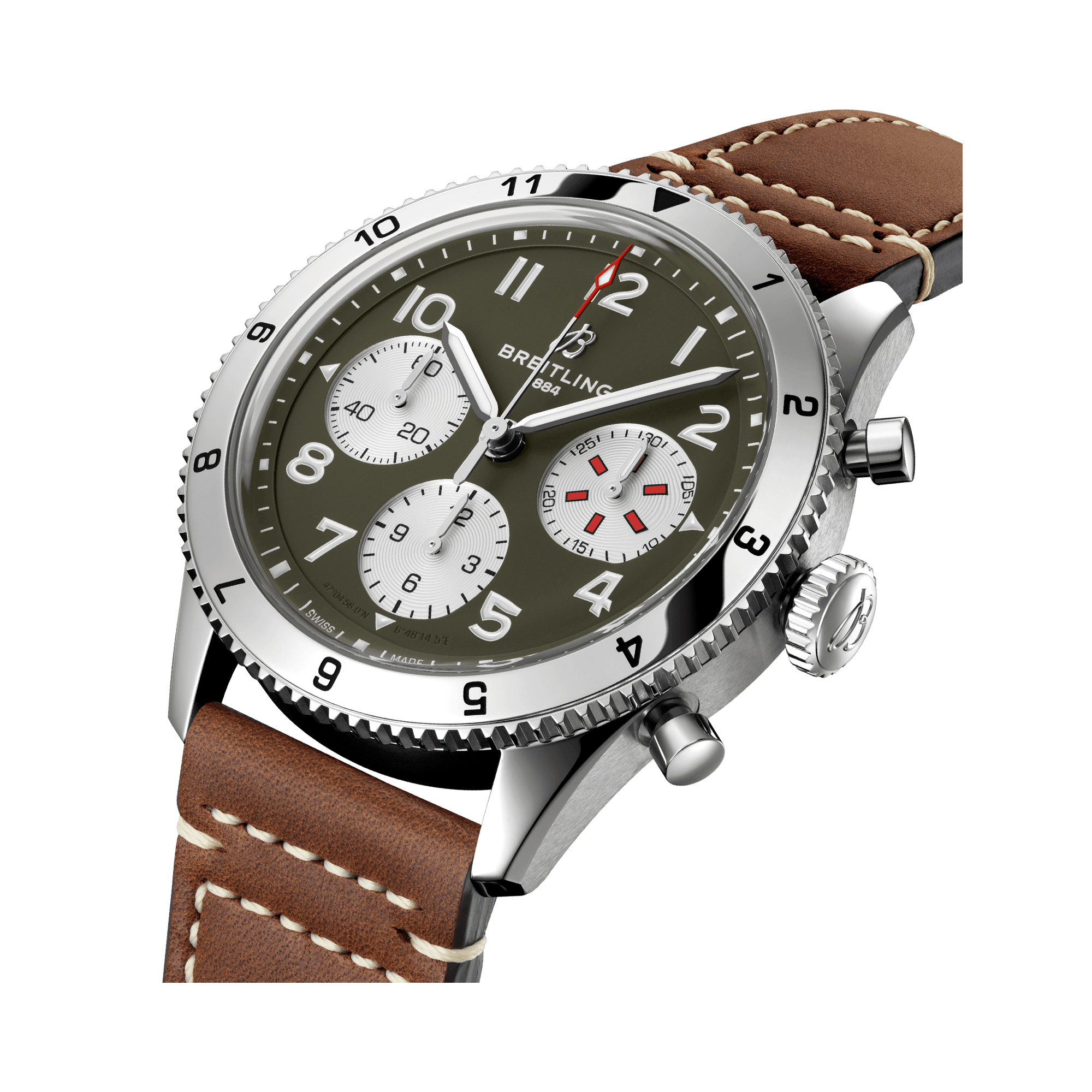 Breitling Classic AVI Chronograph 42 42mm, Green Dial, Arabic/Baton Numerals_3