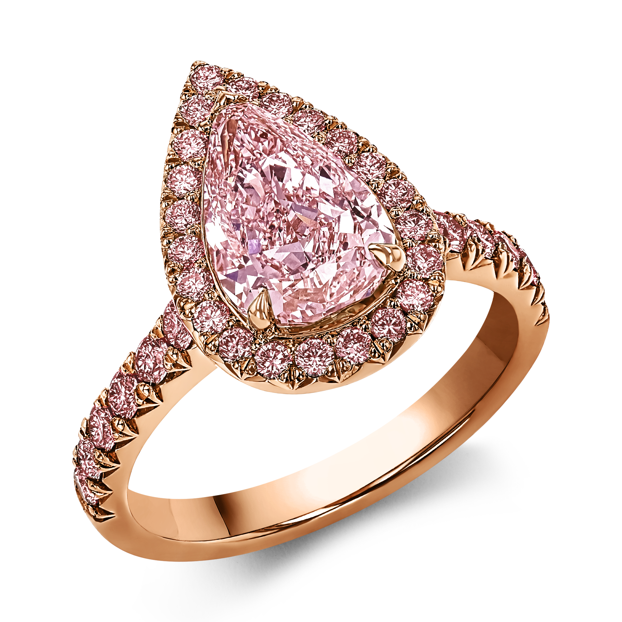 Fantastic Pear Cut Diamond Ring w/ Baguette Accents 2.52Ct L/VS2 GIA