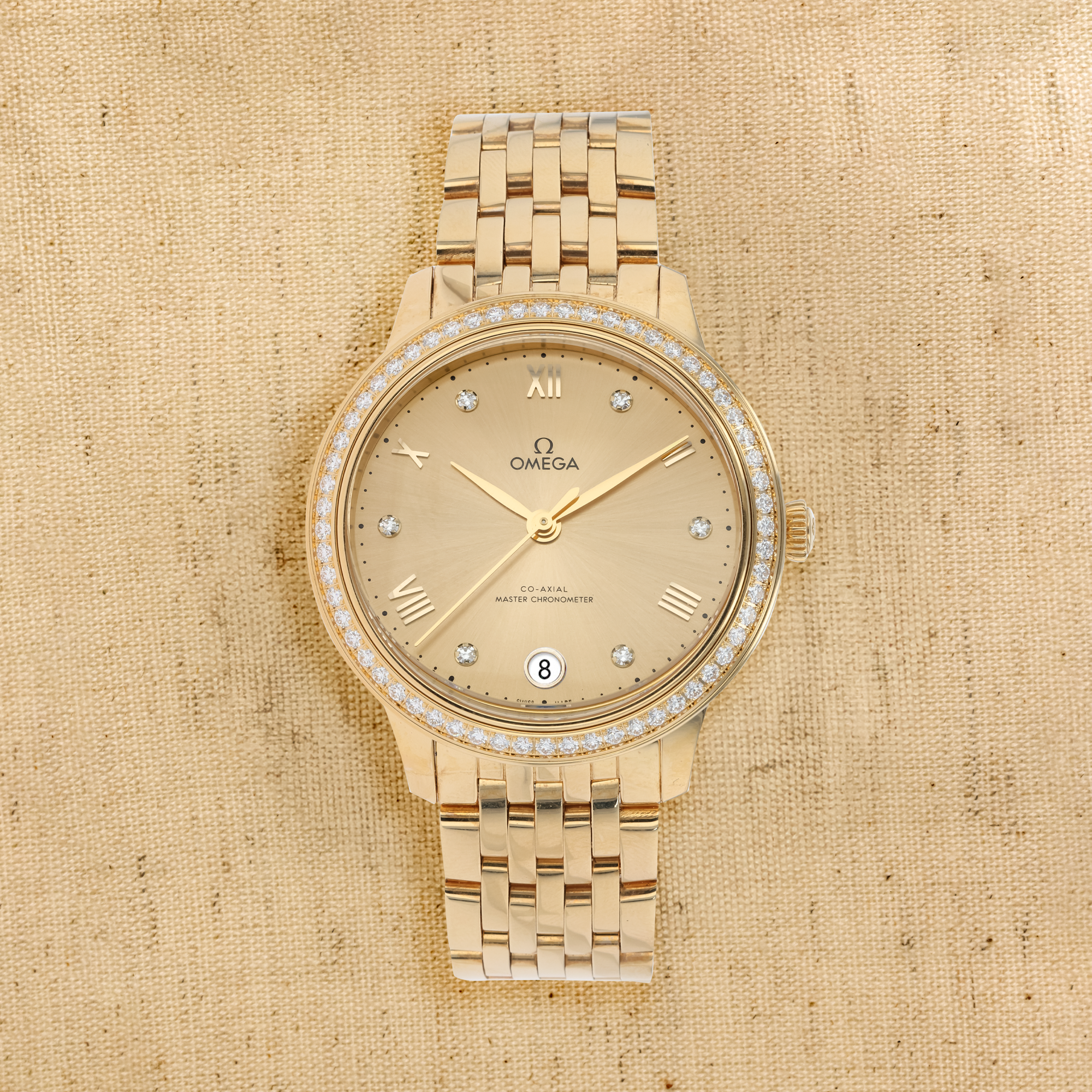 OMEGA De Ville Prestige 34mm, Gold Dial, Diamond/Roman Numerals_1