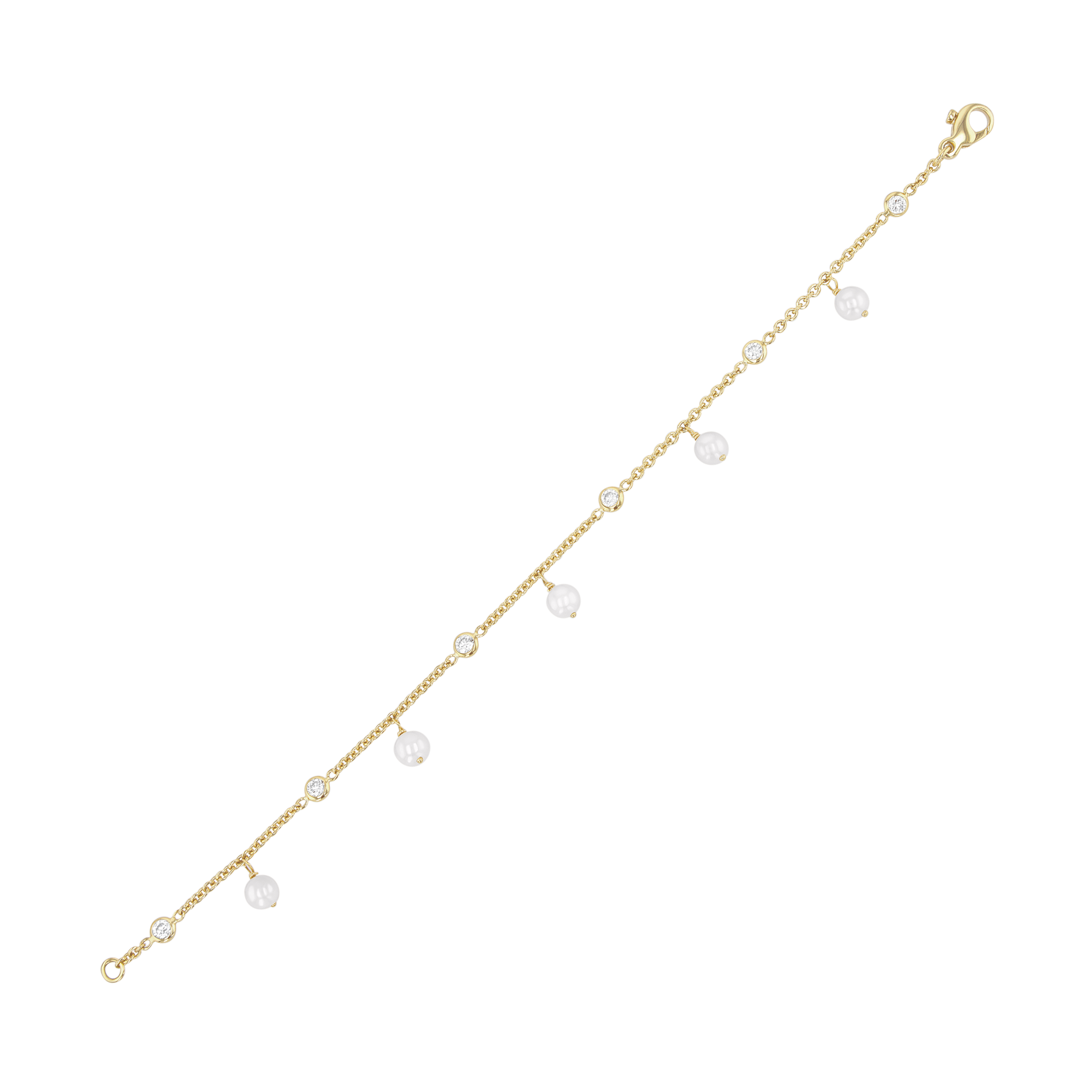 Akoya Pearl and Diamond Bracelet Brilliant Cut, Rubover Set_2