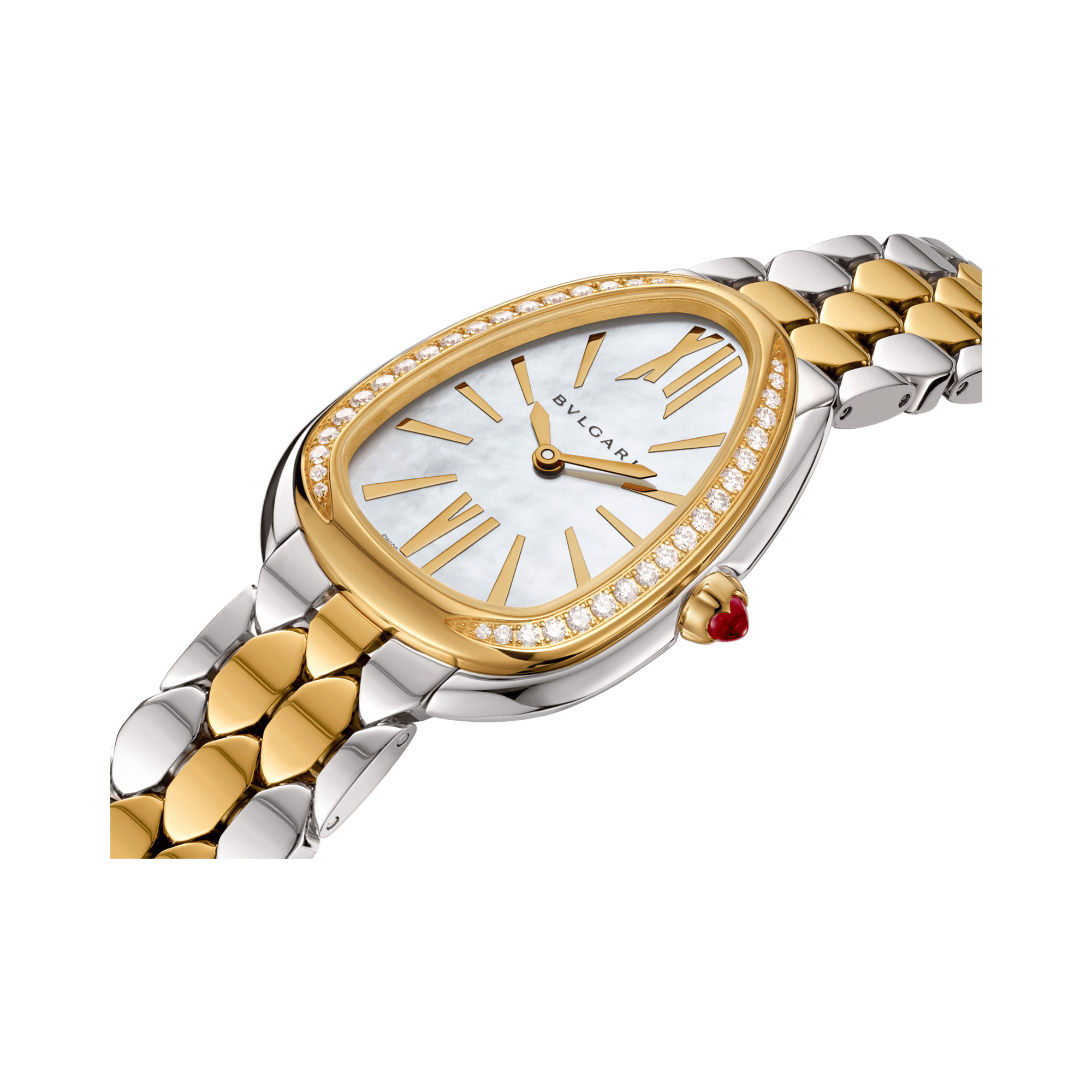 Bvlgari Serpenti Seduttori 33mm, Mother of Pearl Dial, Baton & Roman Numeral_2