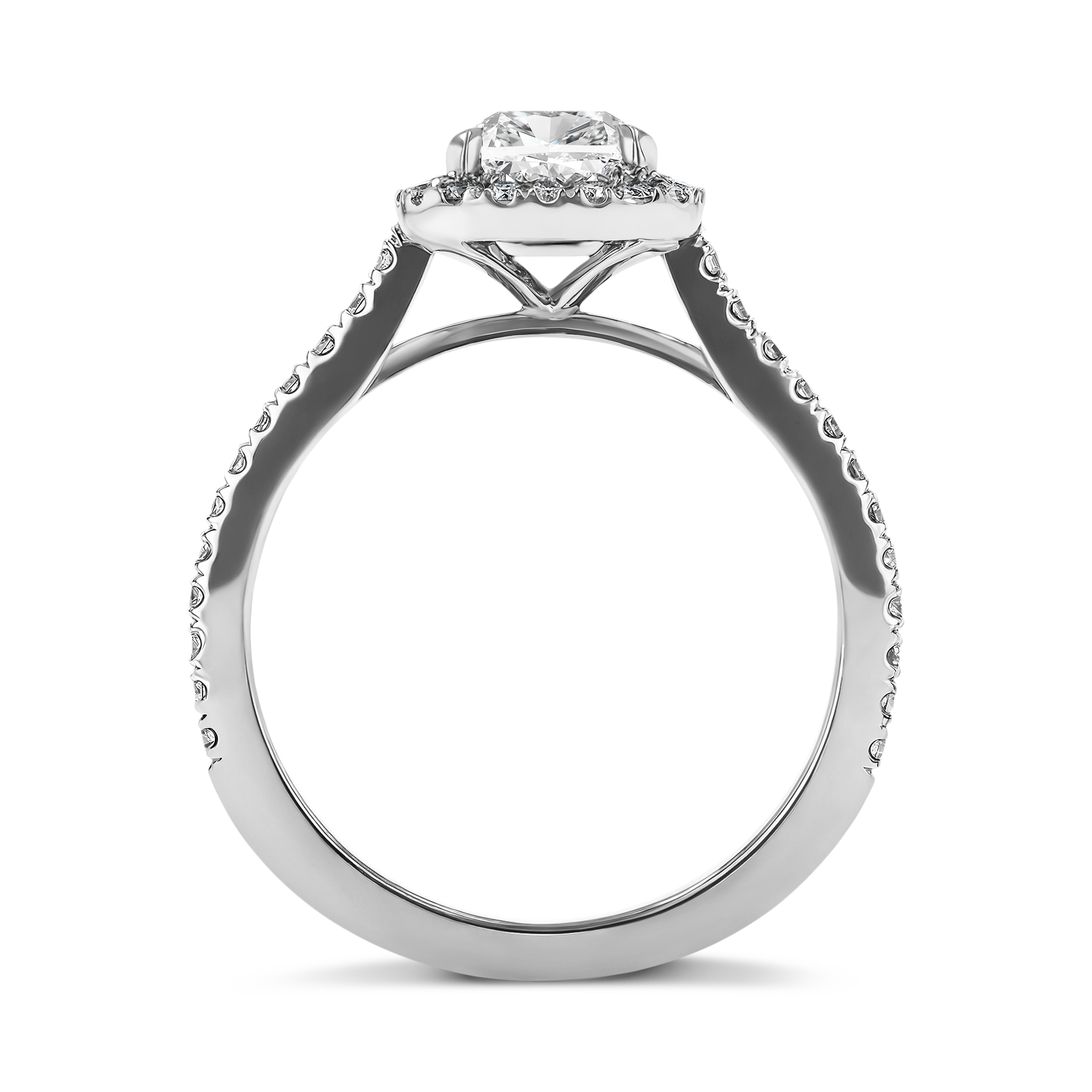 Celestial 1.20ct Diamond Cluster Ring Cushion modern cut, Claw set_3