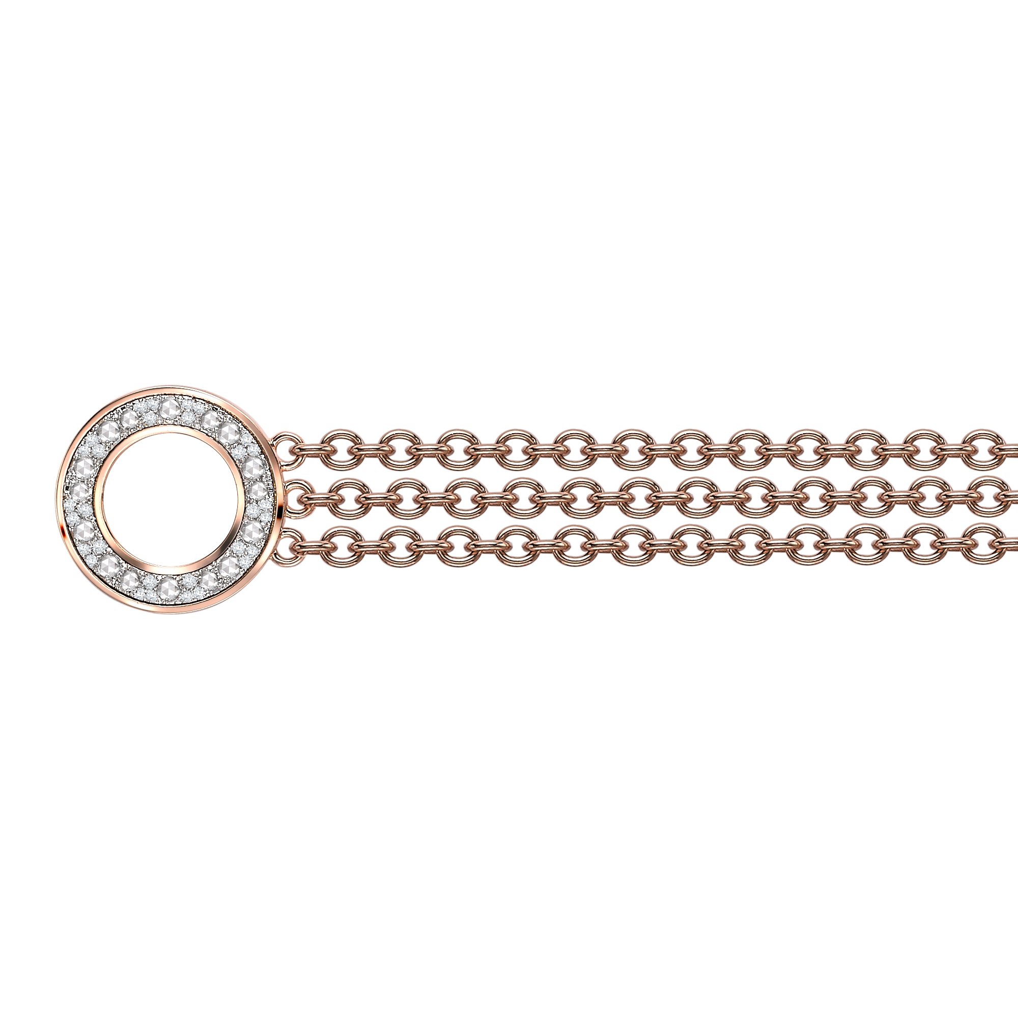 Onyx and Brilliant Cut Diamond Chain Bracelet Brilliant Cut, Pave Set_2