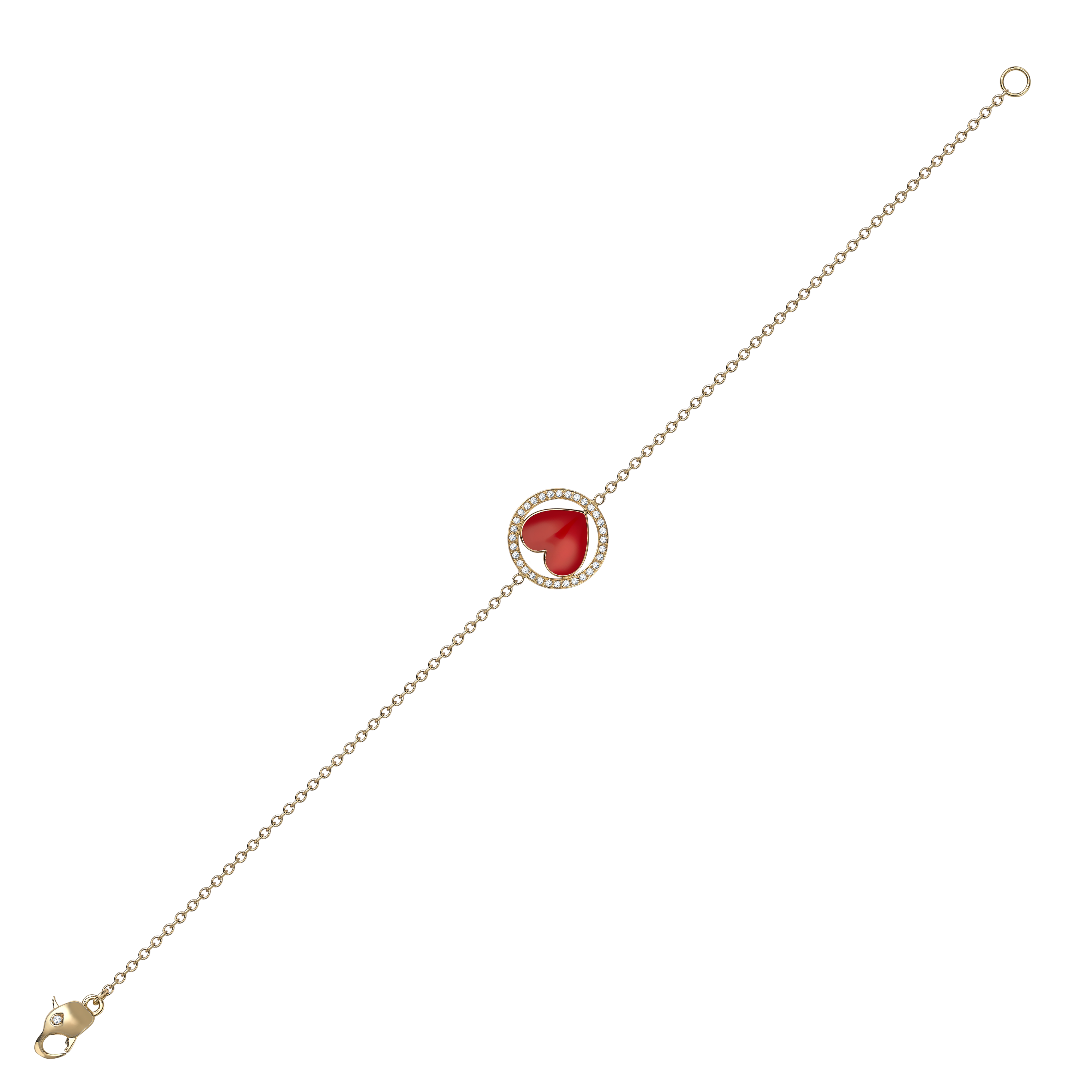 Lady Luck Heart Bracelet in Yellow Gold _1