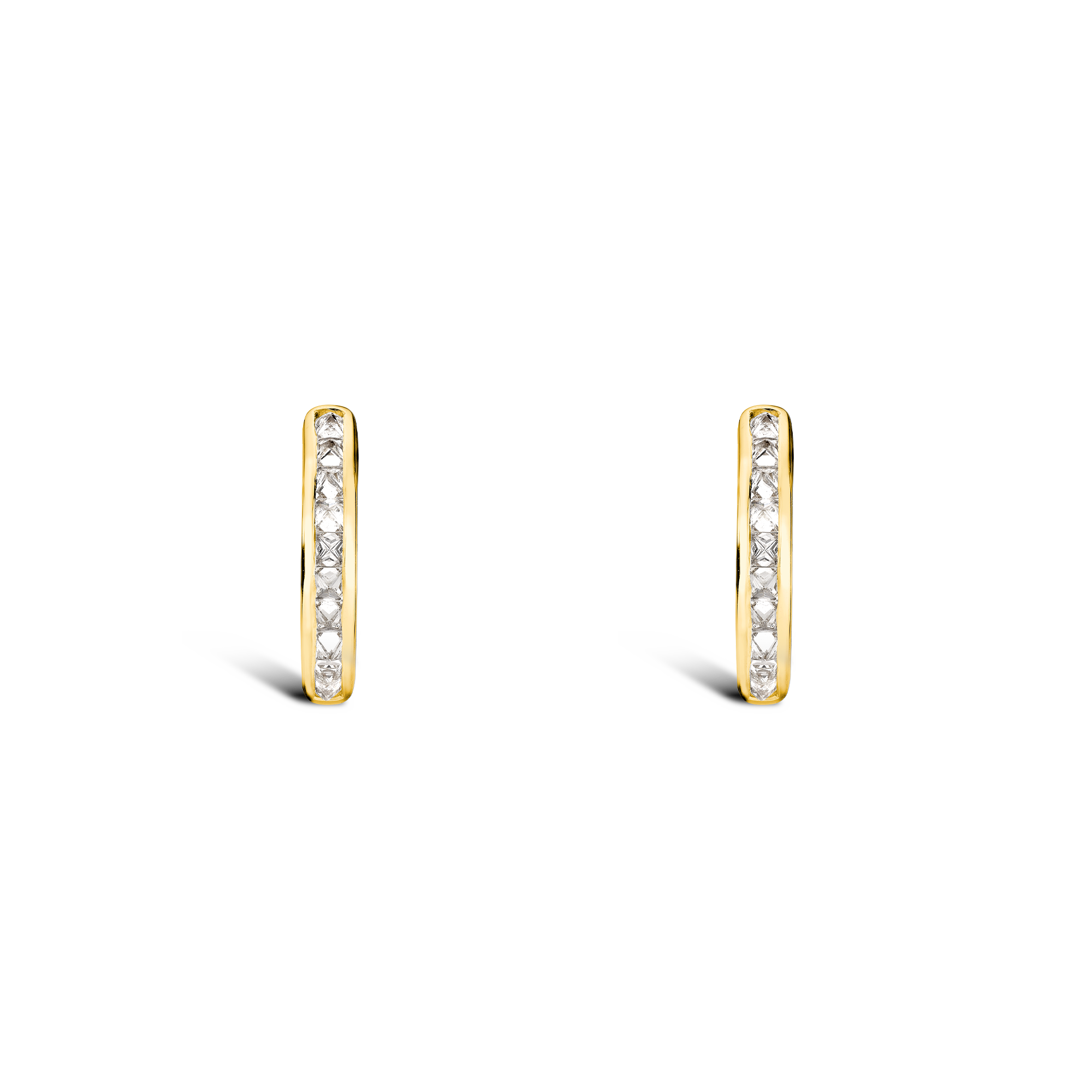 RockChic Diamond Hoop Earrings Princess Cut, Channel Set_2