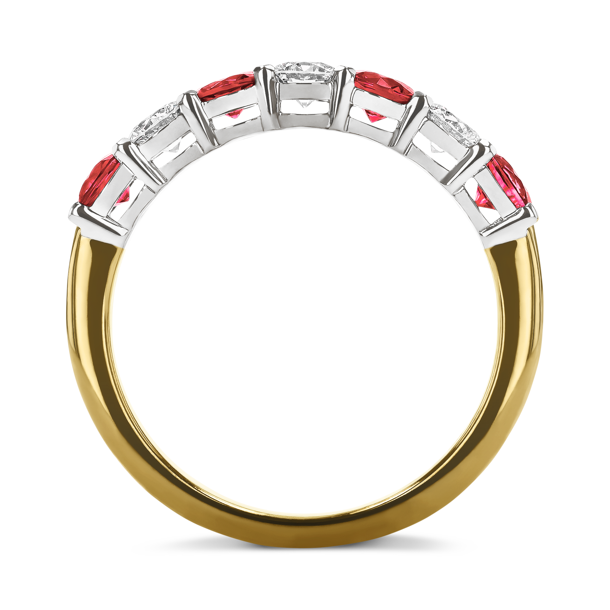 Diamond and Ruby Eternity Ring Brilliant cut, Claw set_3