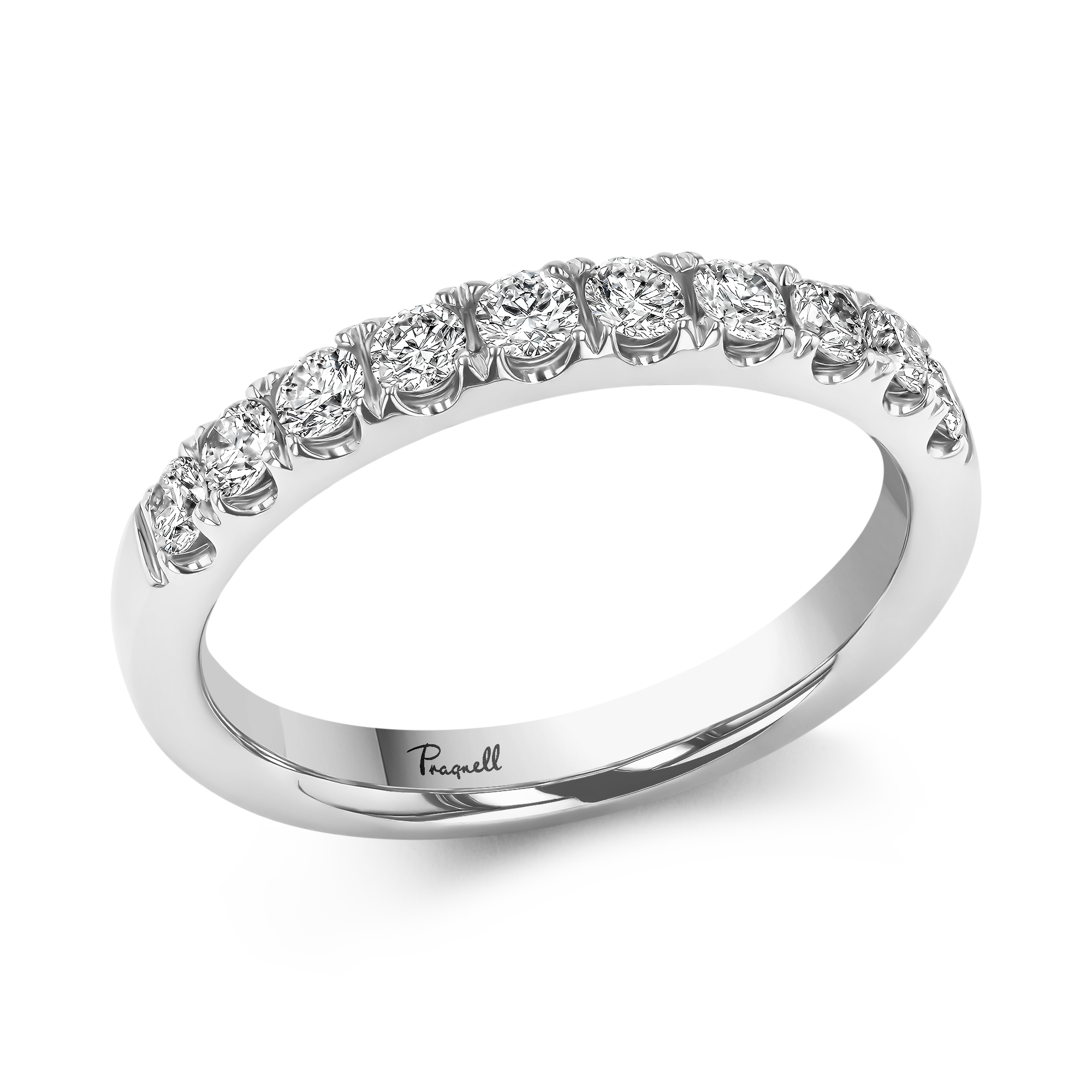 Celestial 0.53ct Diamond Half Eternity Ring Brilliant Cut, Micro Pavé Set_1