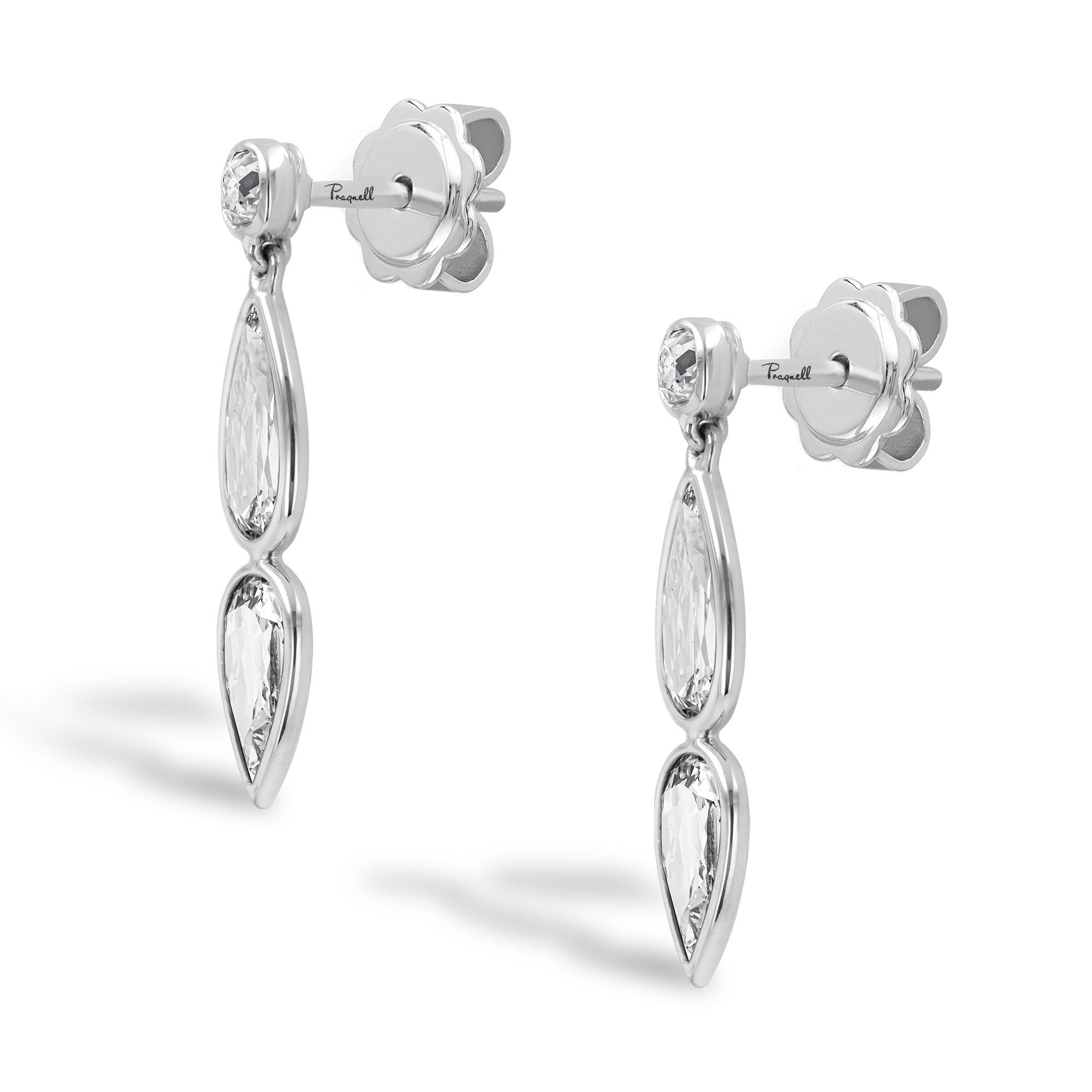 Pear Shaped Diamond Earrings in 18ct White Gold_2