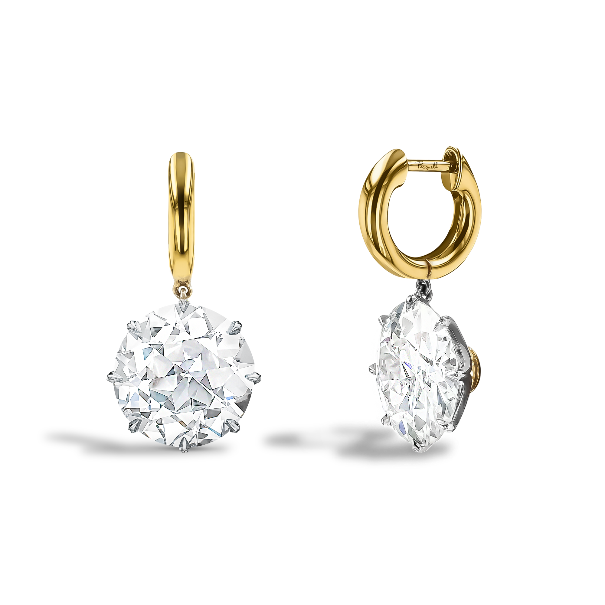 Masterpiece 10.95ct Diamond Drop Earrings Old, Claw Set_1