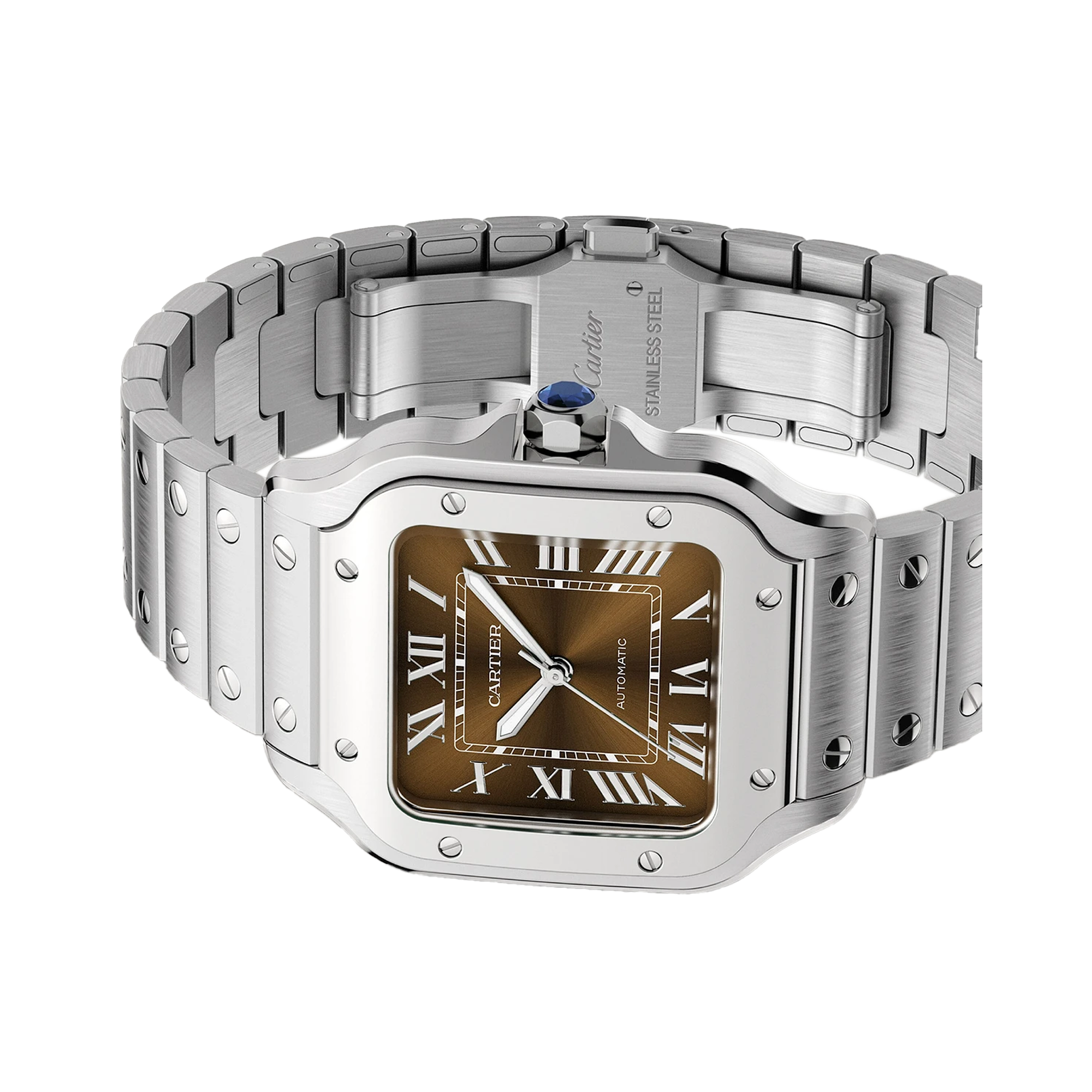 Cartier Santos de Cartier 35.1mm, Brown Dial, Roman Numerals_4