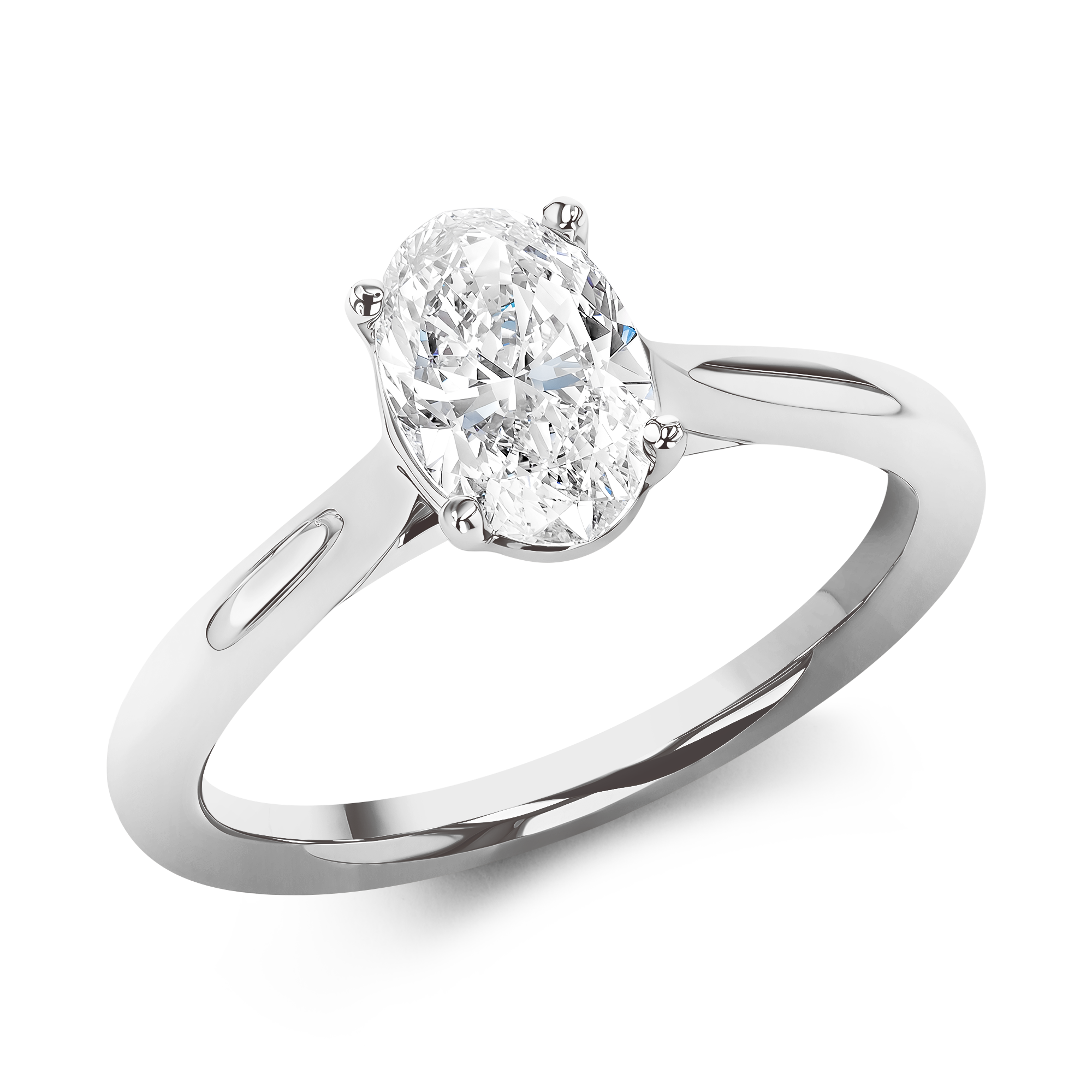 Gaia 1.00ct Diamond Solitaire Ring Oval Cut, Claw Set_1