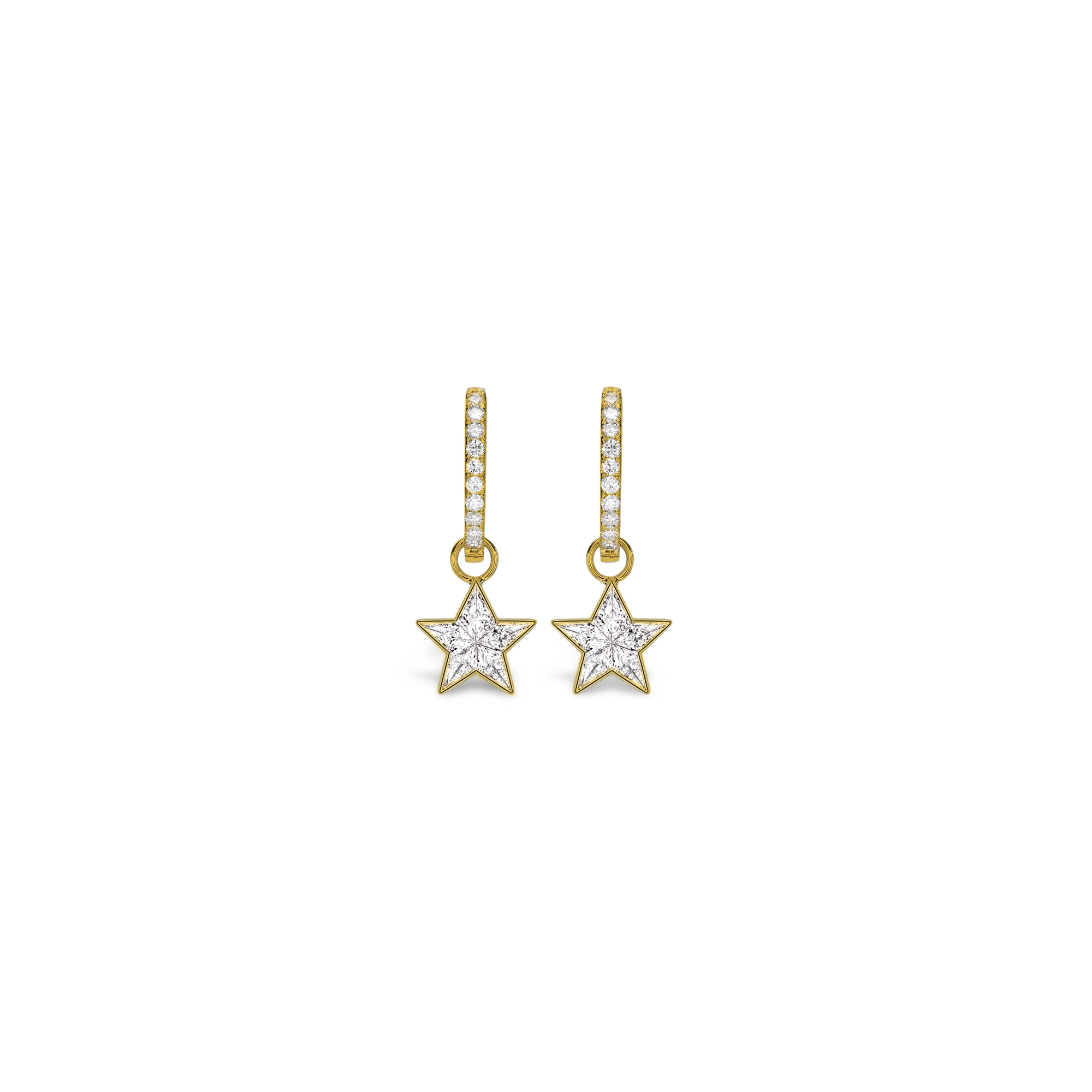 RockStar Diamond Drop Earrings Kite Cut, Rubover Set_1