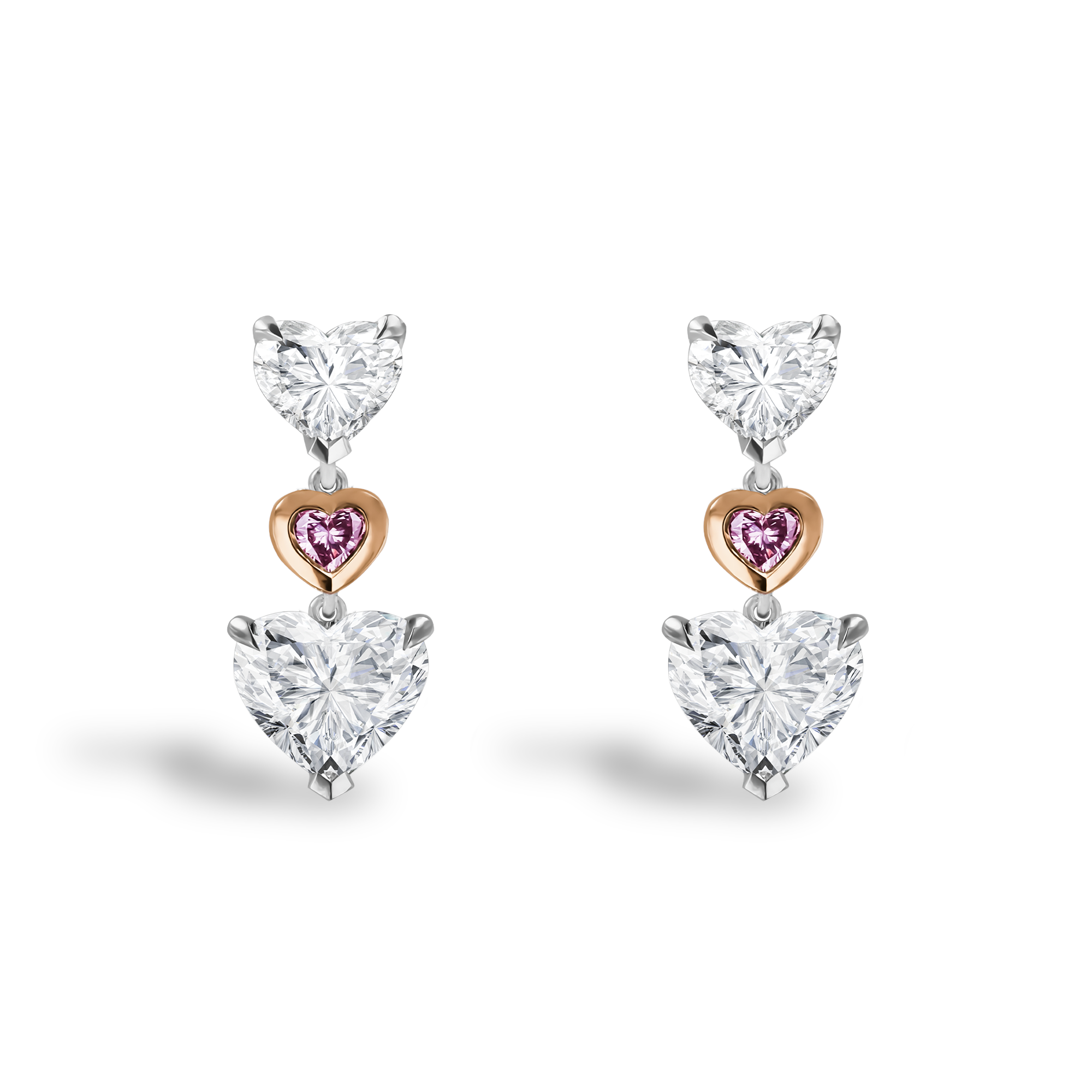 Masterpiece 2.23ct Heartshape Diamond Drop Earrings Heartshape, Claw set_1