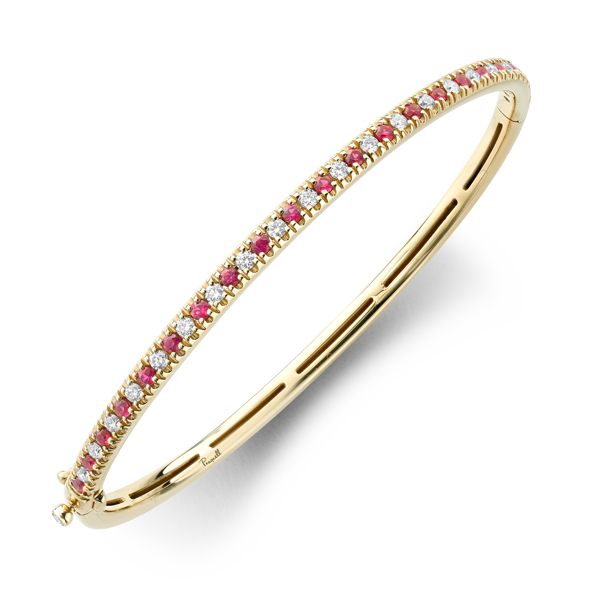 Ruby & Diamond Half Hoop Bangle Brilliant cut, Claw set_2