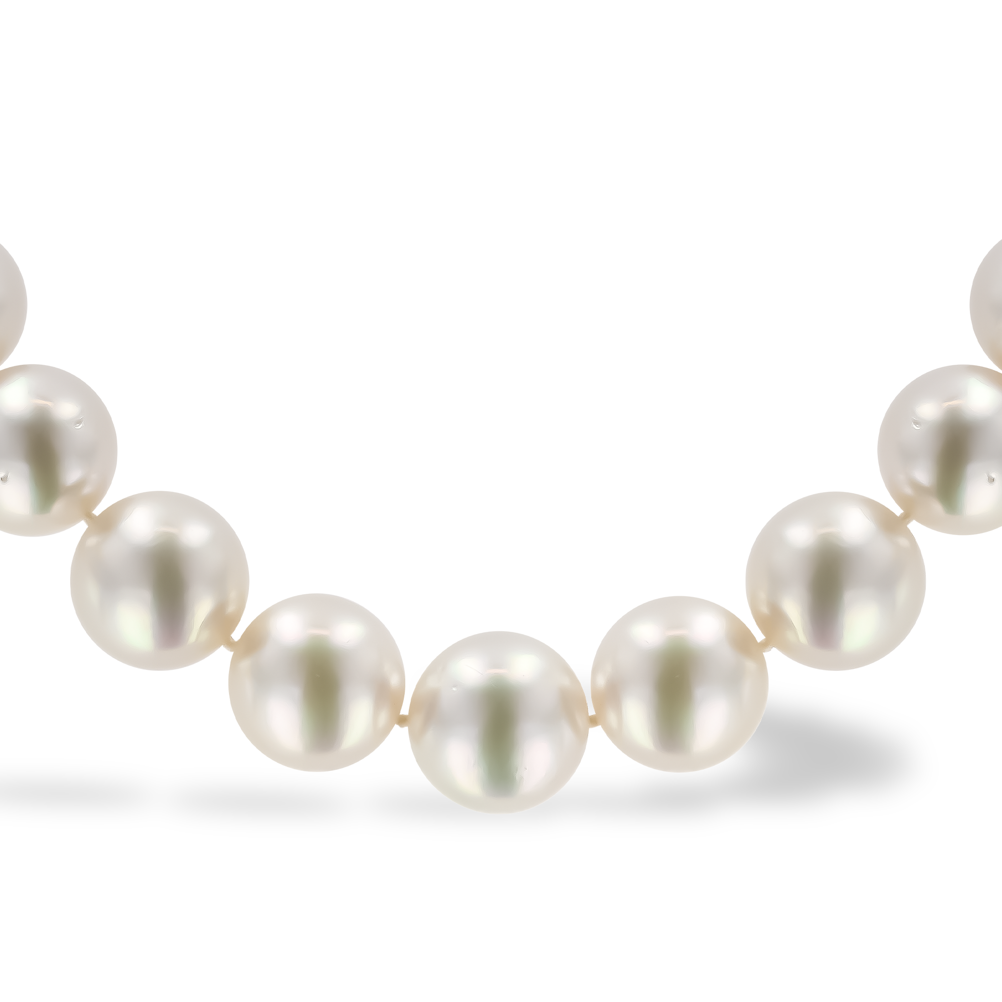 South Sea Pearl Necklace Brilliant cut Diamond Rubover Set Twist Ball Clasp_2