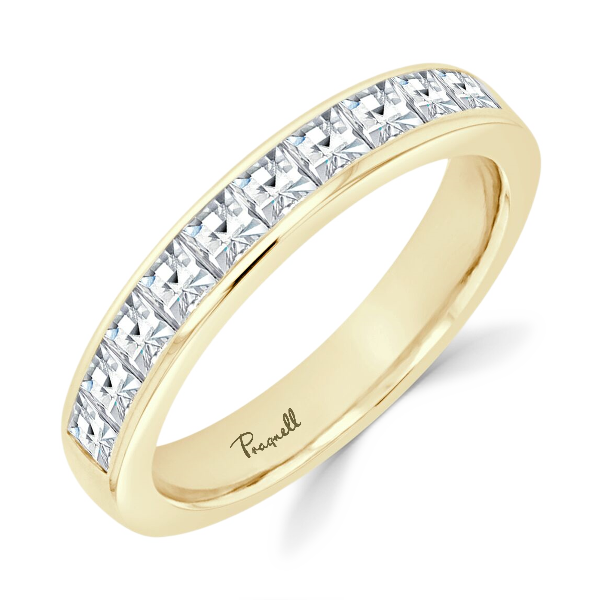 French Cut Diamond Half Eternity Ring French Cut, Half Eternity, Channel Set_1