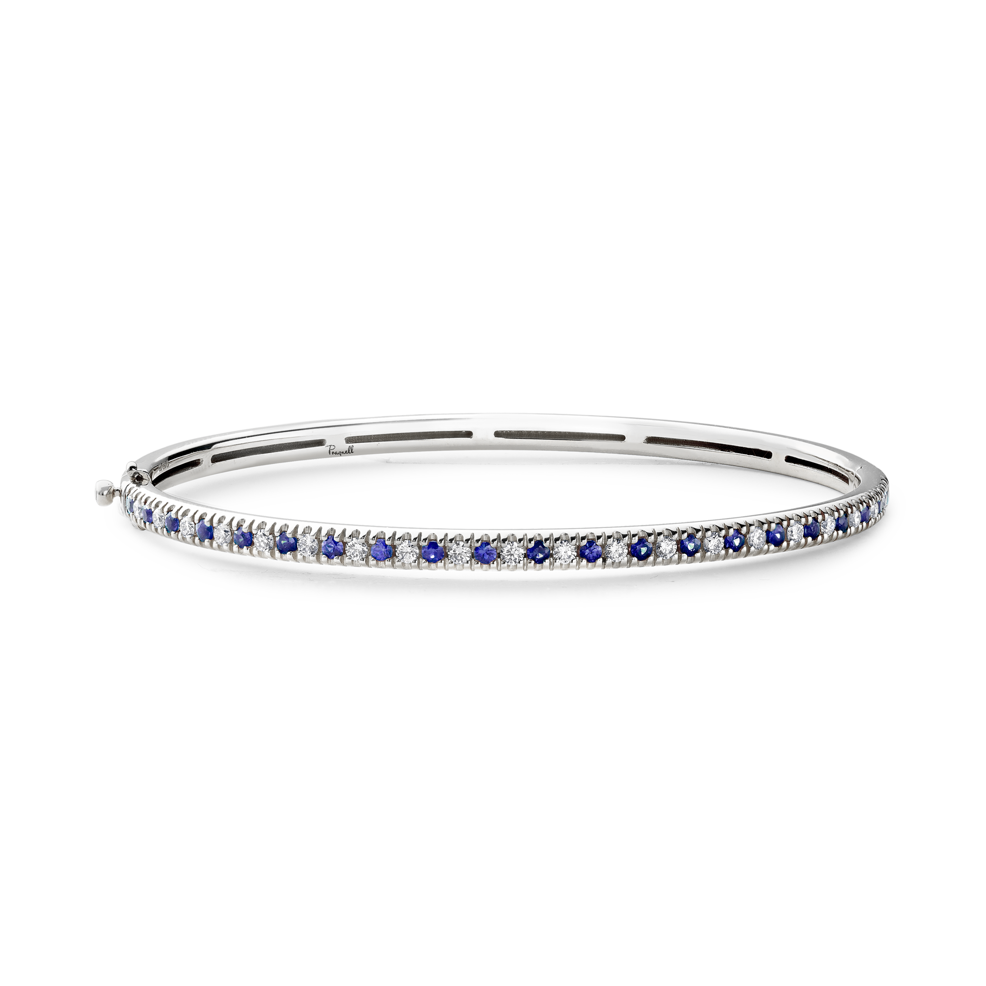 Sapphire & Diamond Half Hoop Bangle Brilliant cut, Claw set_1