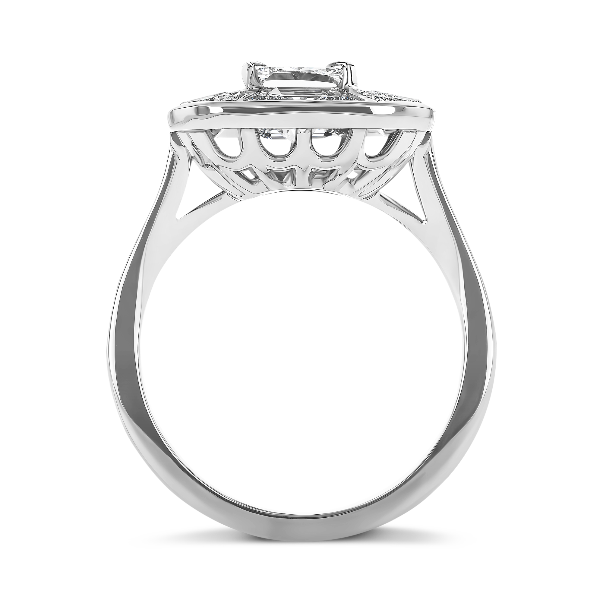 Coronation Setting Cushion Cut Diamond Ring Cushion Cut, Four Claw Set_3