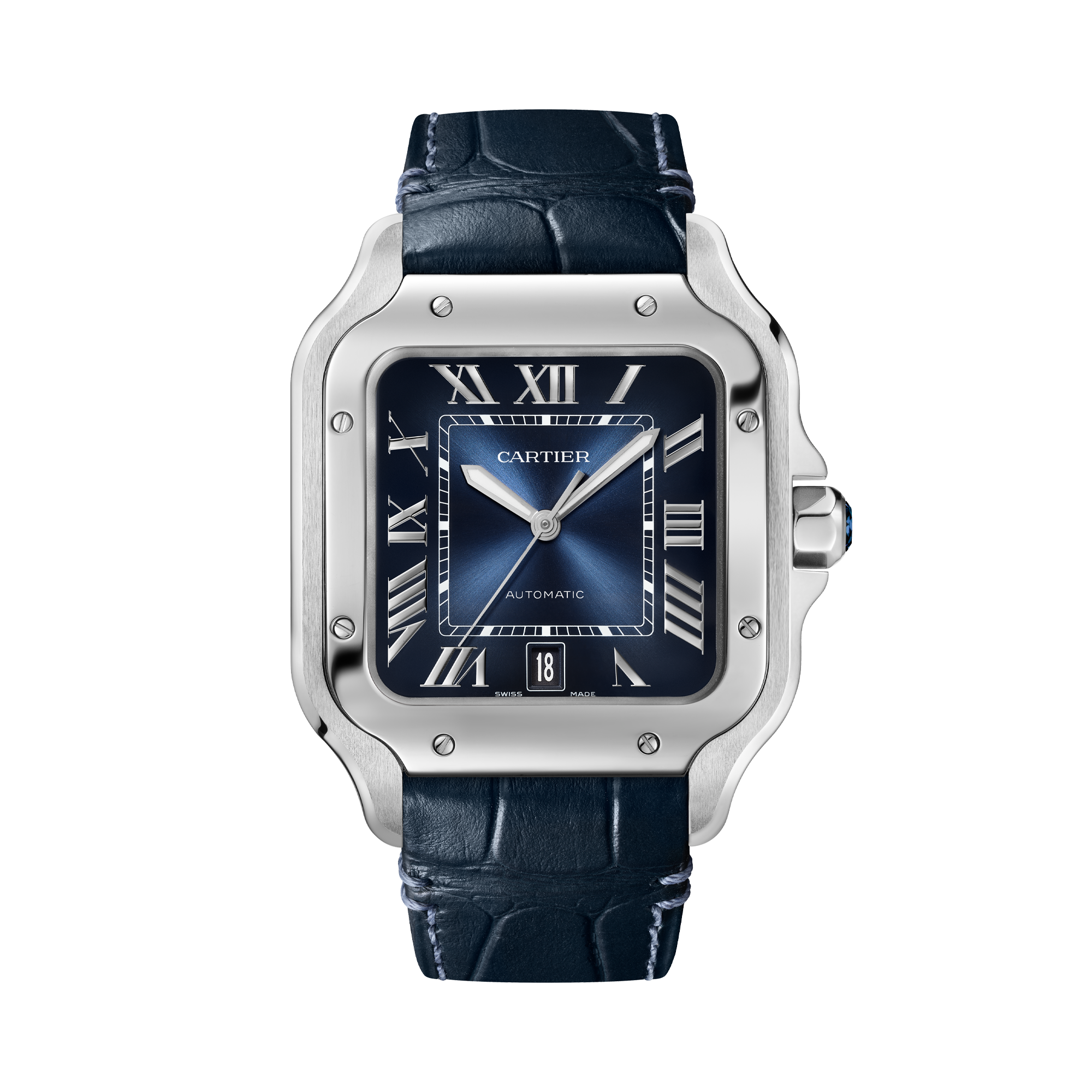 Cartier Santos de Cartier 39.8mm, Blue Dial, Roman Numerals_2