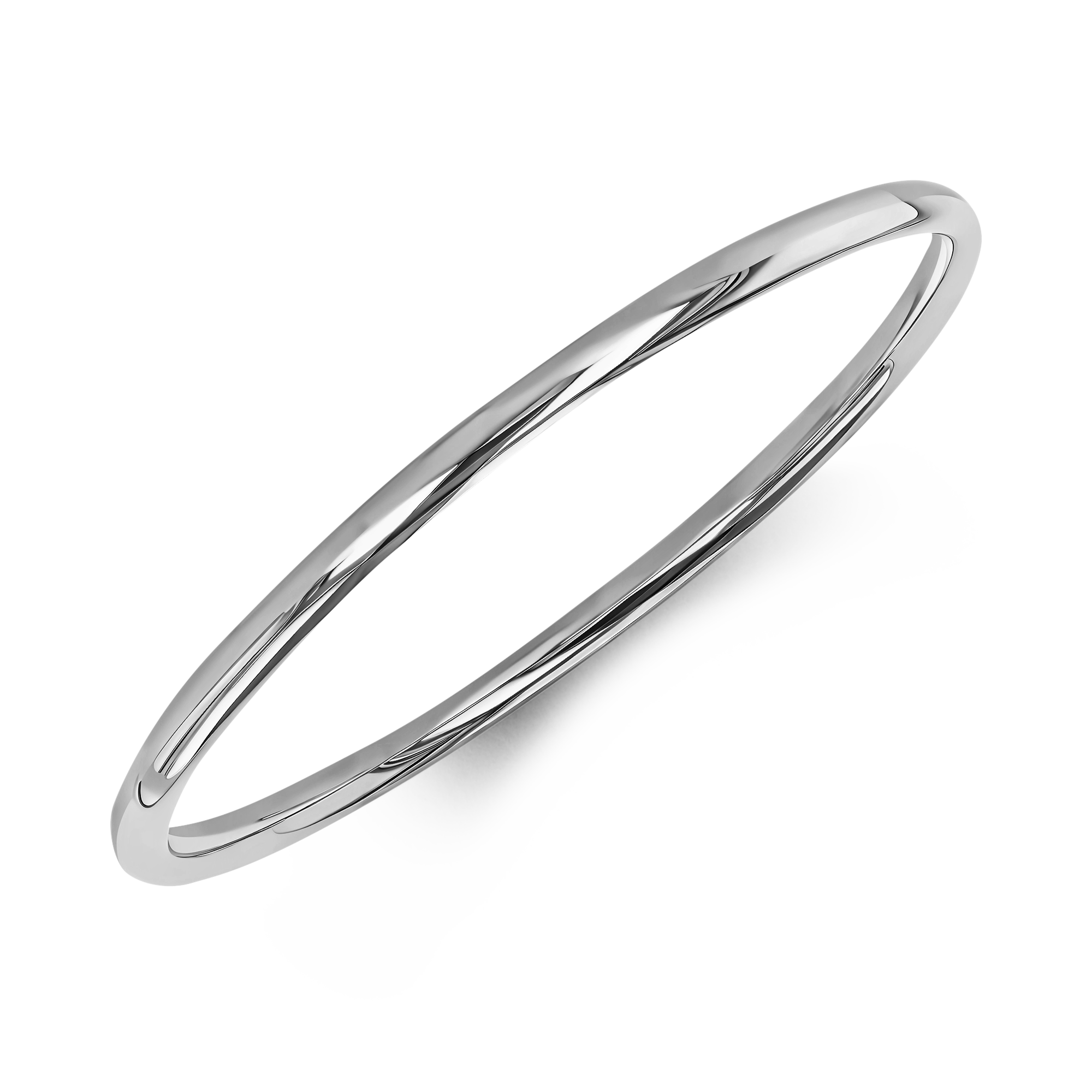 Plain Polished 4mm Oval Bangle _2