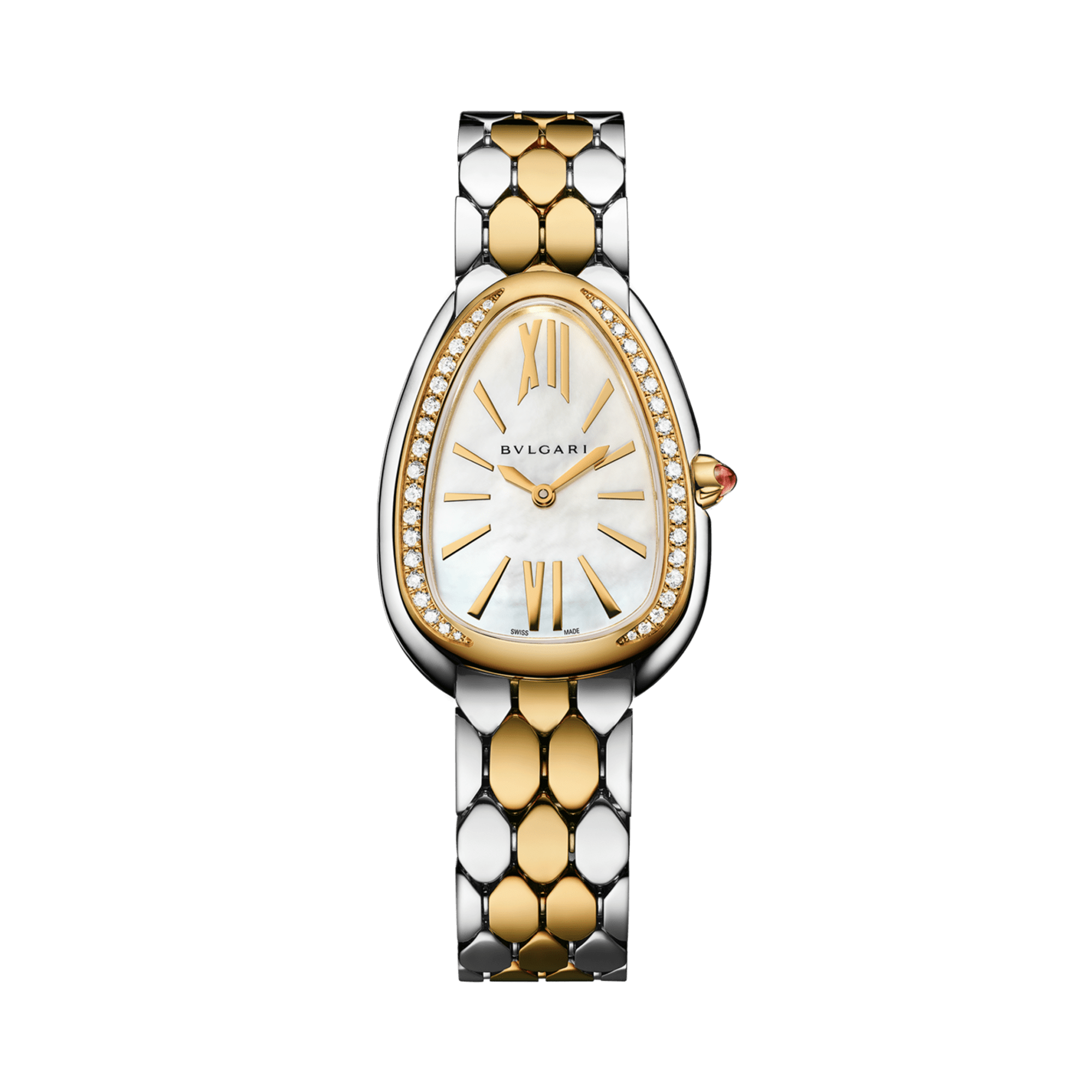 Bvlgari Serpenti Seduttori 33mm, Mother of Pearl Dial, Baton & Roman Numeral_1