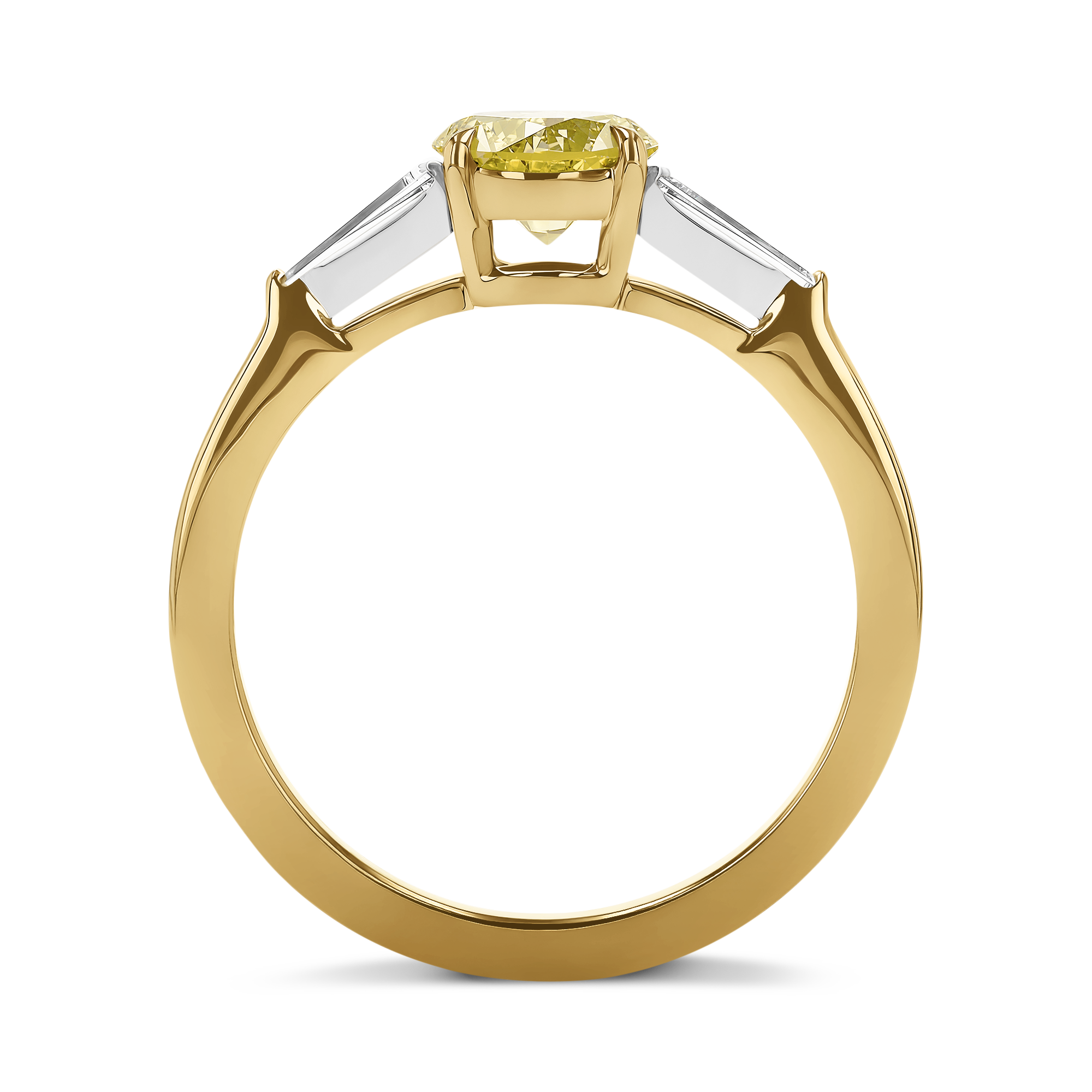 Regency Brilliant Cut 0.89ct Fancy Intense Yellow Diamond Ring Brilliant cut, Claw set_3