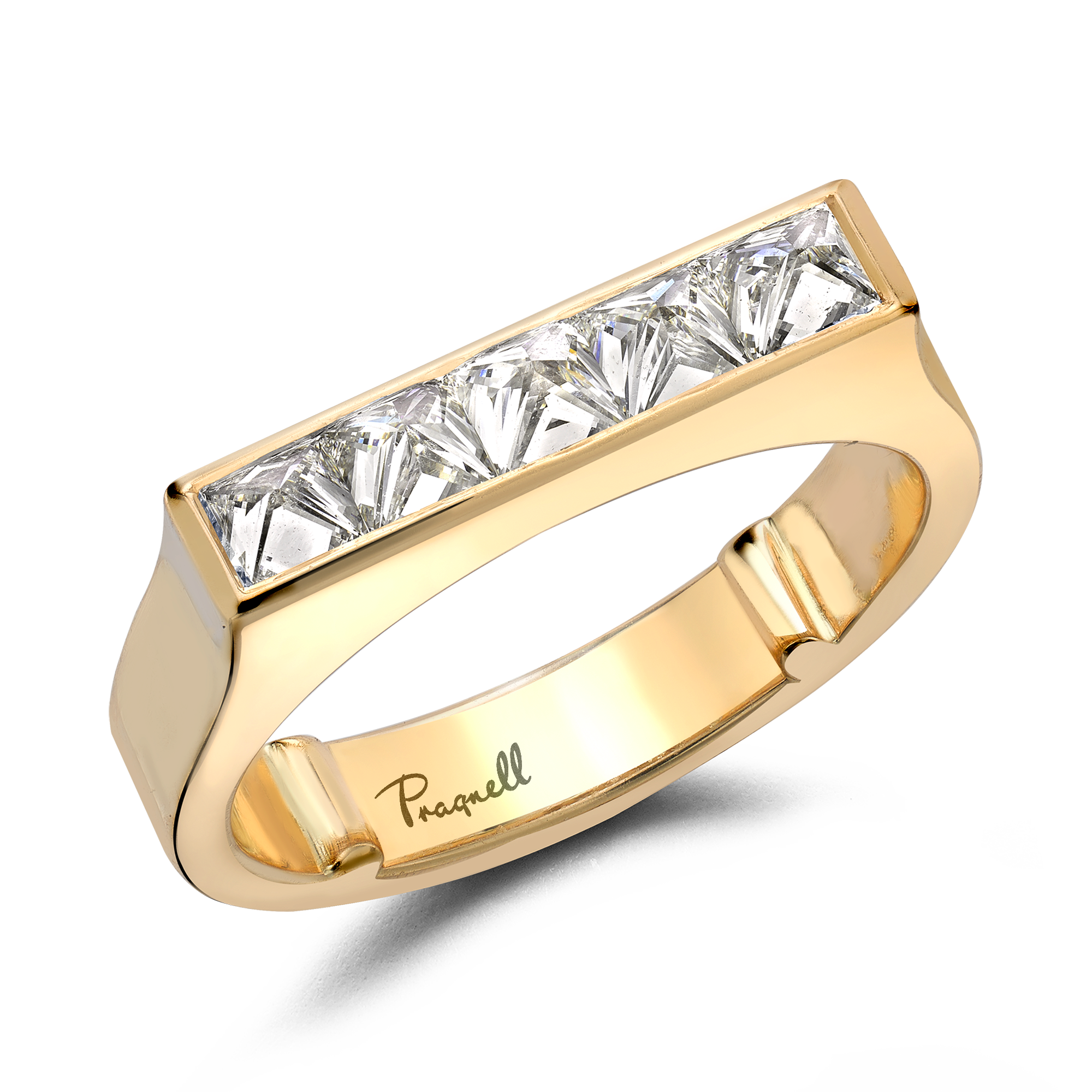 RockChic 0.82ct Diamond Flat-Topped Five Stone Ring Inverted Princess Cut, Channel Set_1