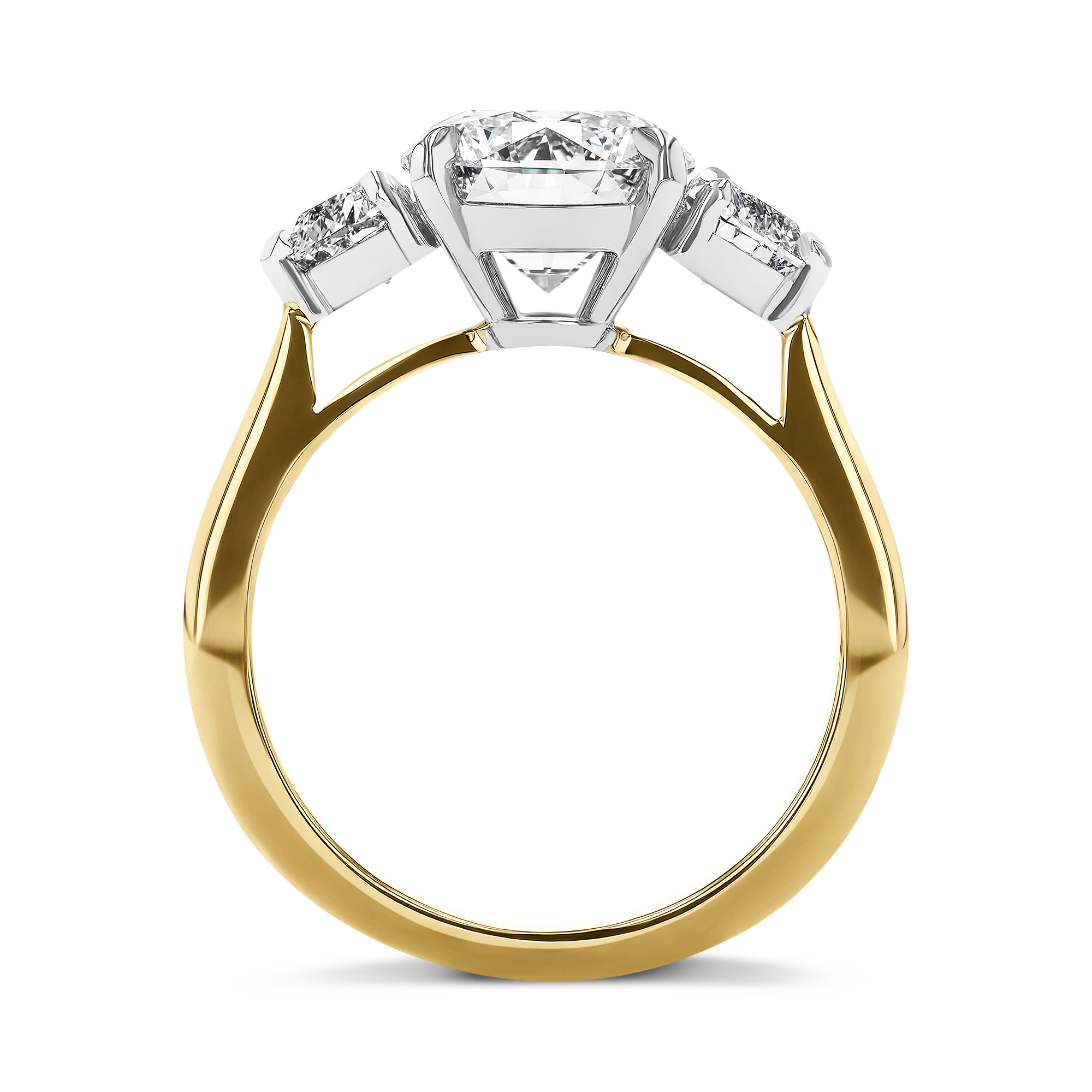 Venus Setting 2.50ct Diamond Three Stone Ring Brilliant & Heart Cut, Claw Set_3