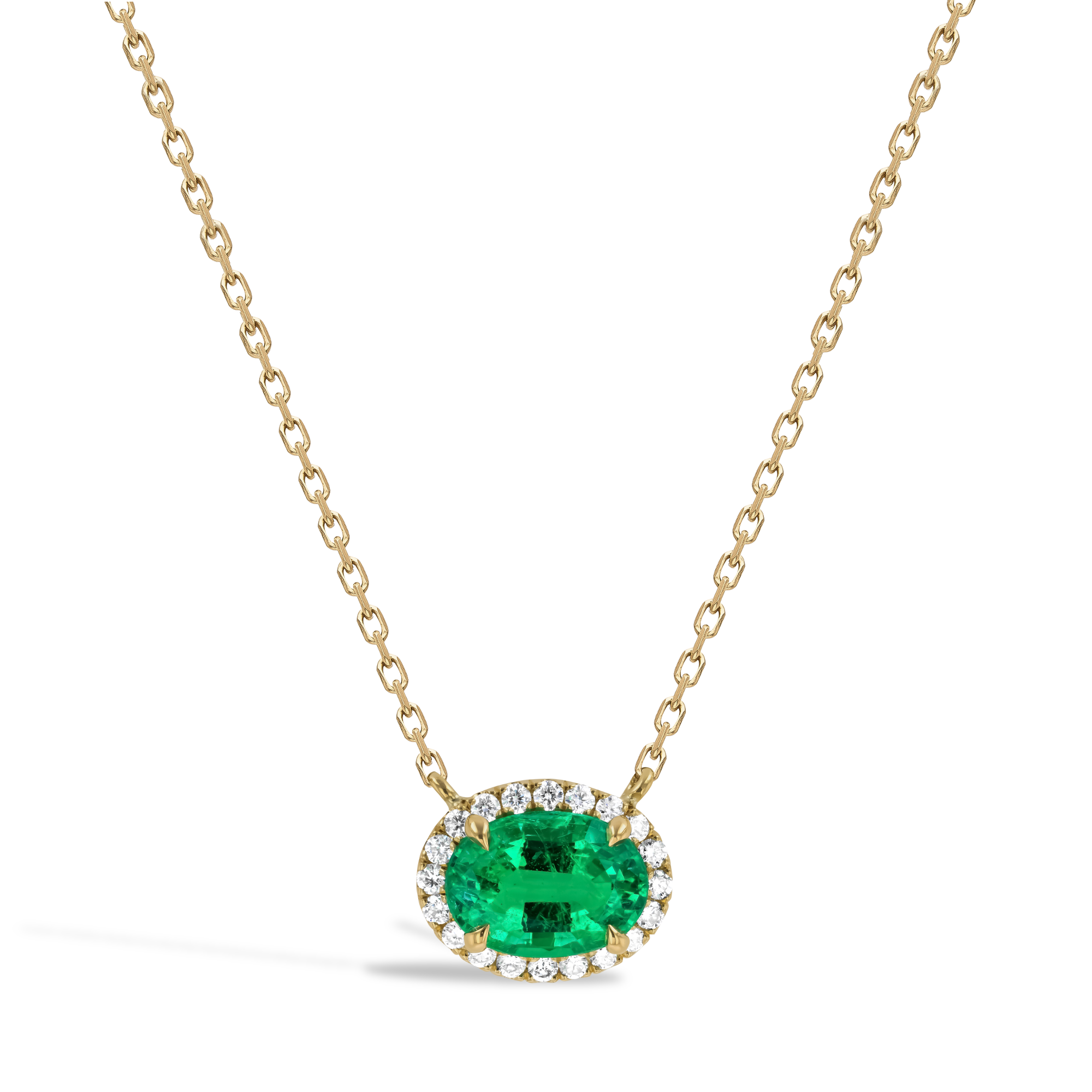 Oval Cut 1.59ct Emerald Pendant Oval Cut, Grain Set_1