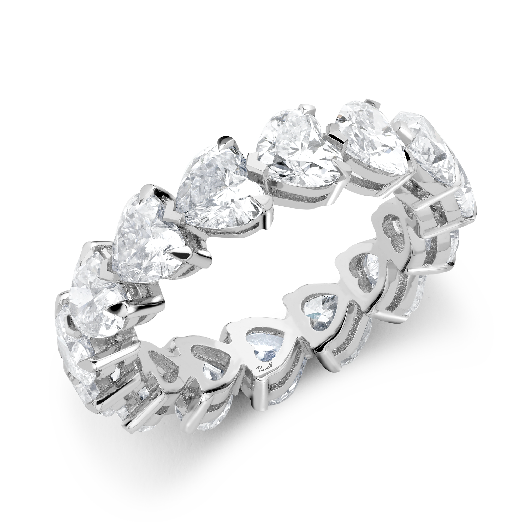 Heart Shaped Diamond Full Eternity Ring Heart Cut, Claw Set_1