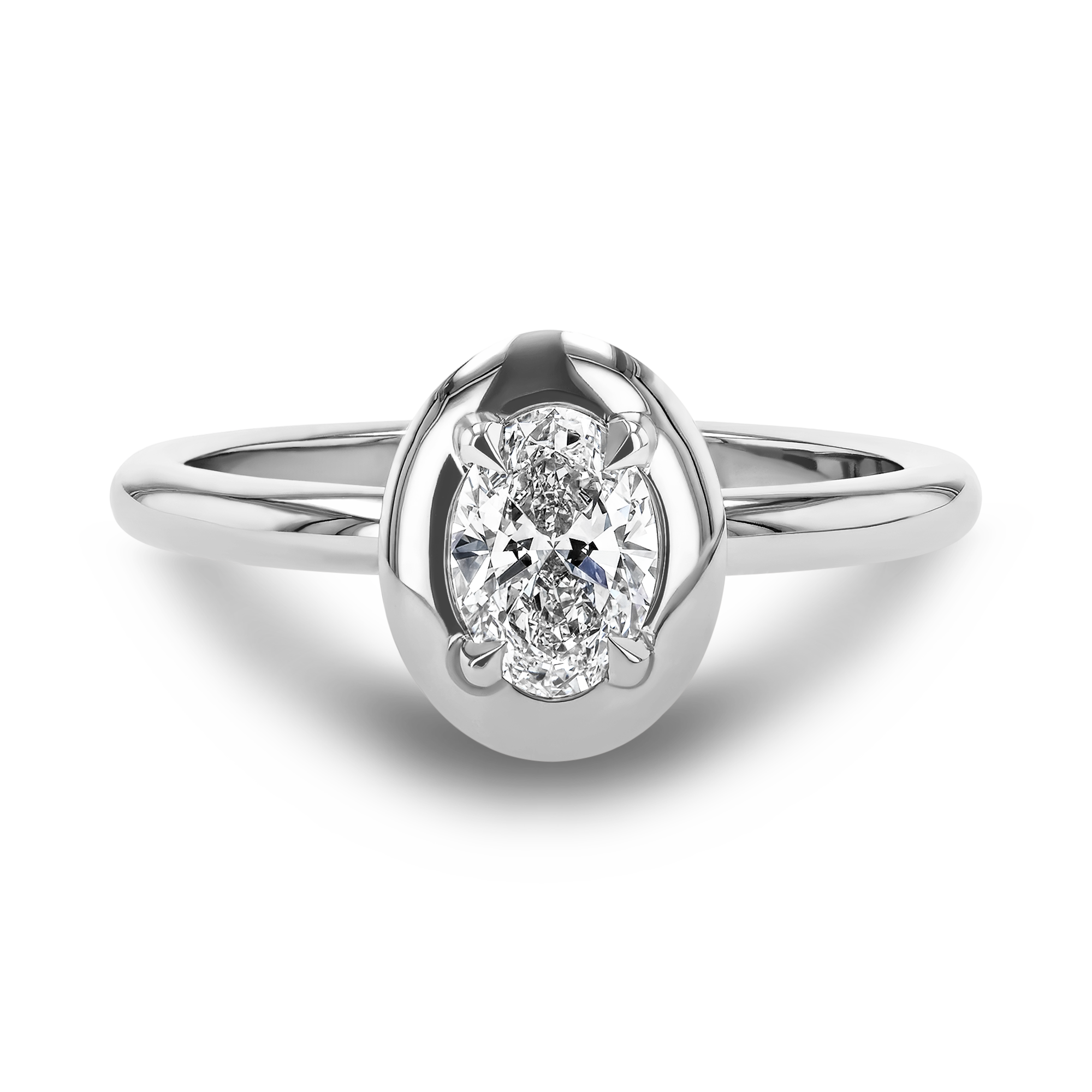 Skimming Stone 0.50ct Diamond Solitaire Ring Oval Cut, Claw Set_2