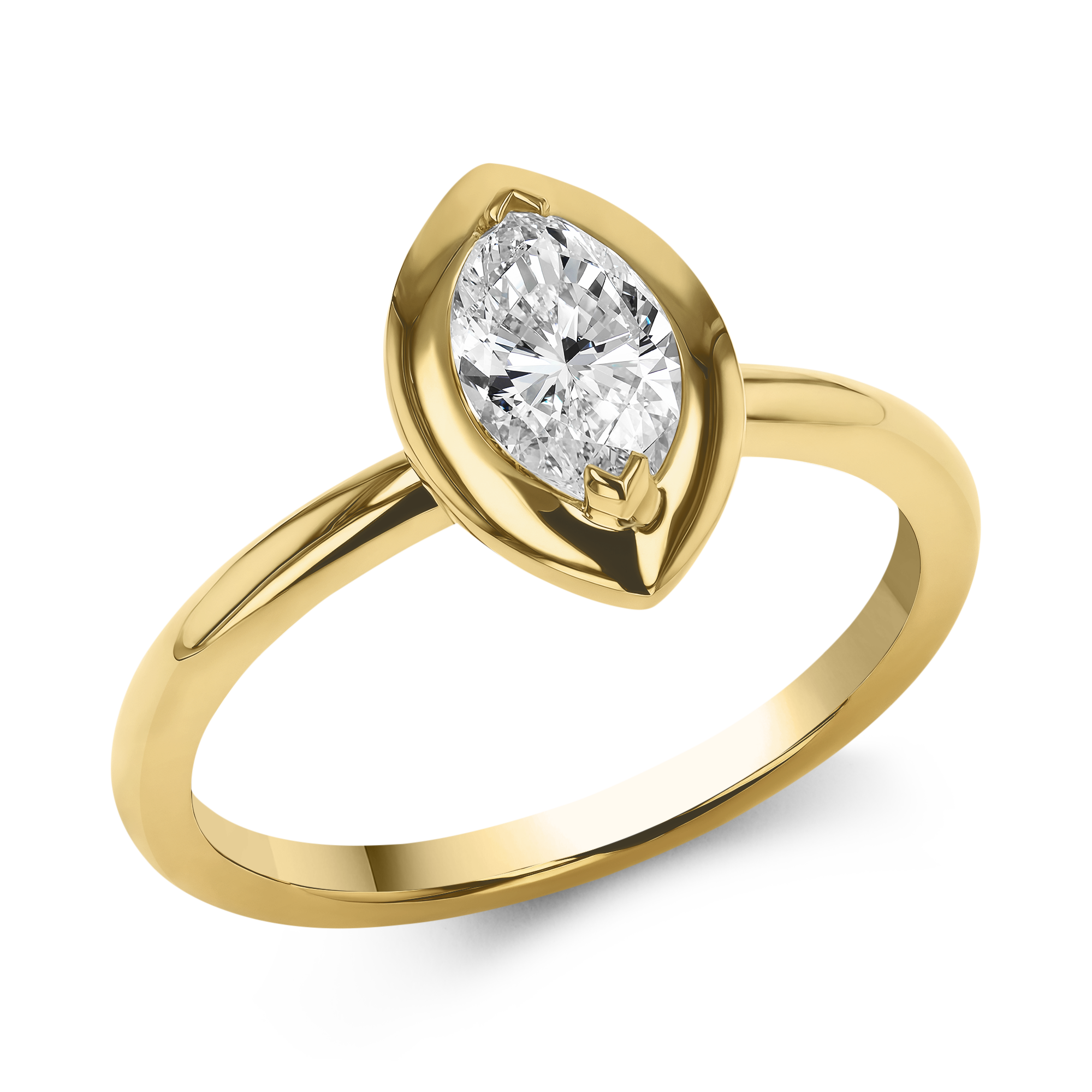 Skimming Stone 0.67ct Marquise Diamond Solitaire Ring Marquise Cut, Claw Set_1