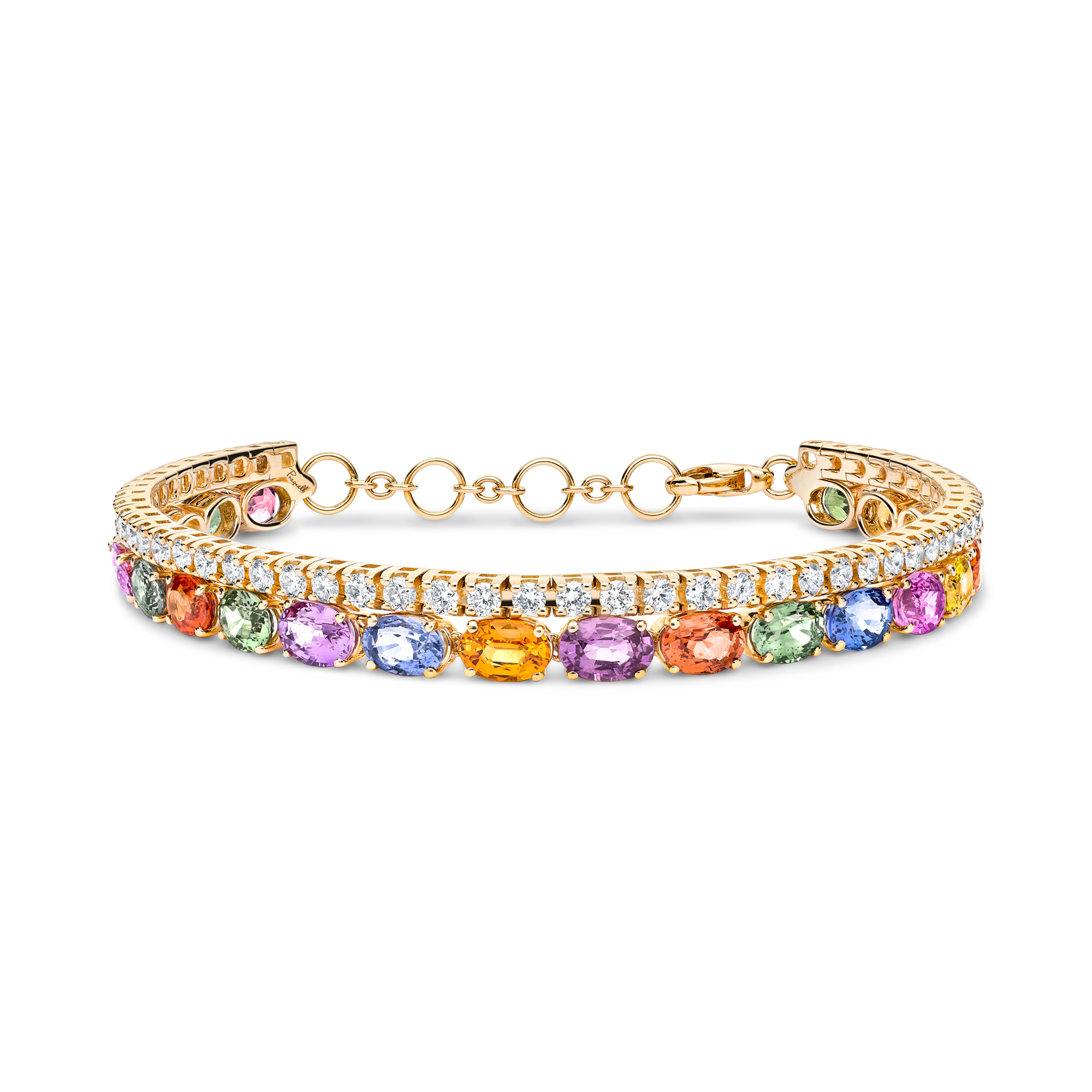 Rainbow Sapphire and Diamond Bracelet Brilliant Cut, Spectacle Set_1