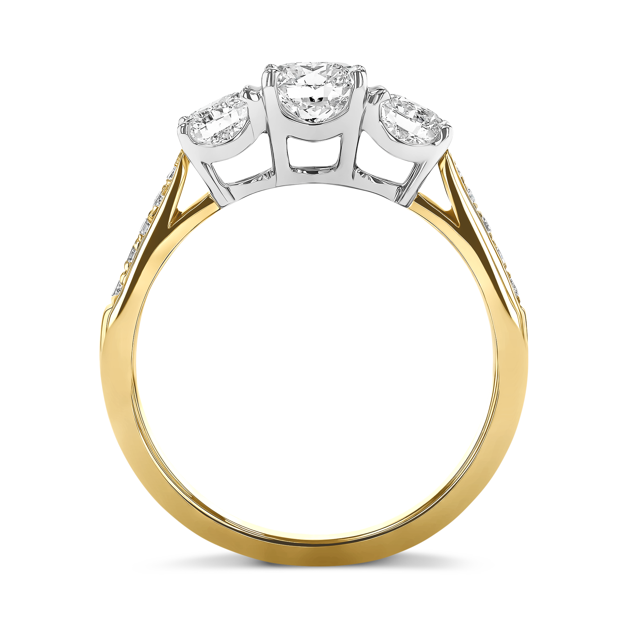 Duchess 1.00ct Diamond Three Stone Ring Brilliant cut, Claw set_3